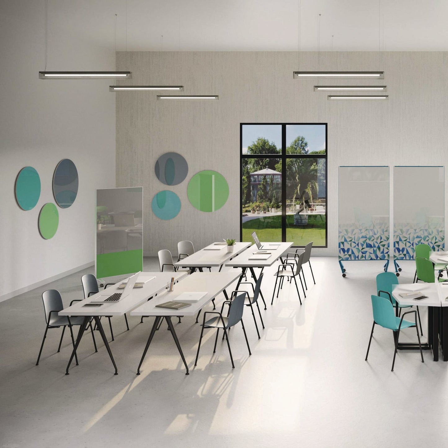 ghent-coda-low-profile-circular-non-magnetic-glassboard-48-x-48-denim-surface-ghecdagn48dm_4