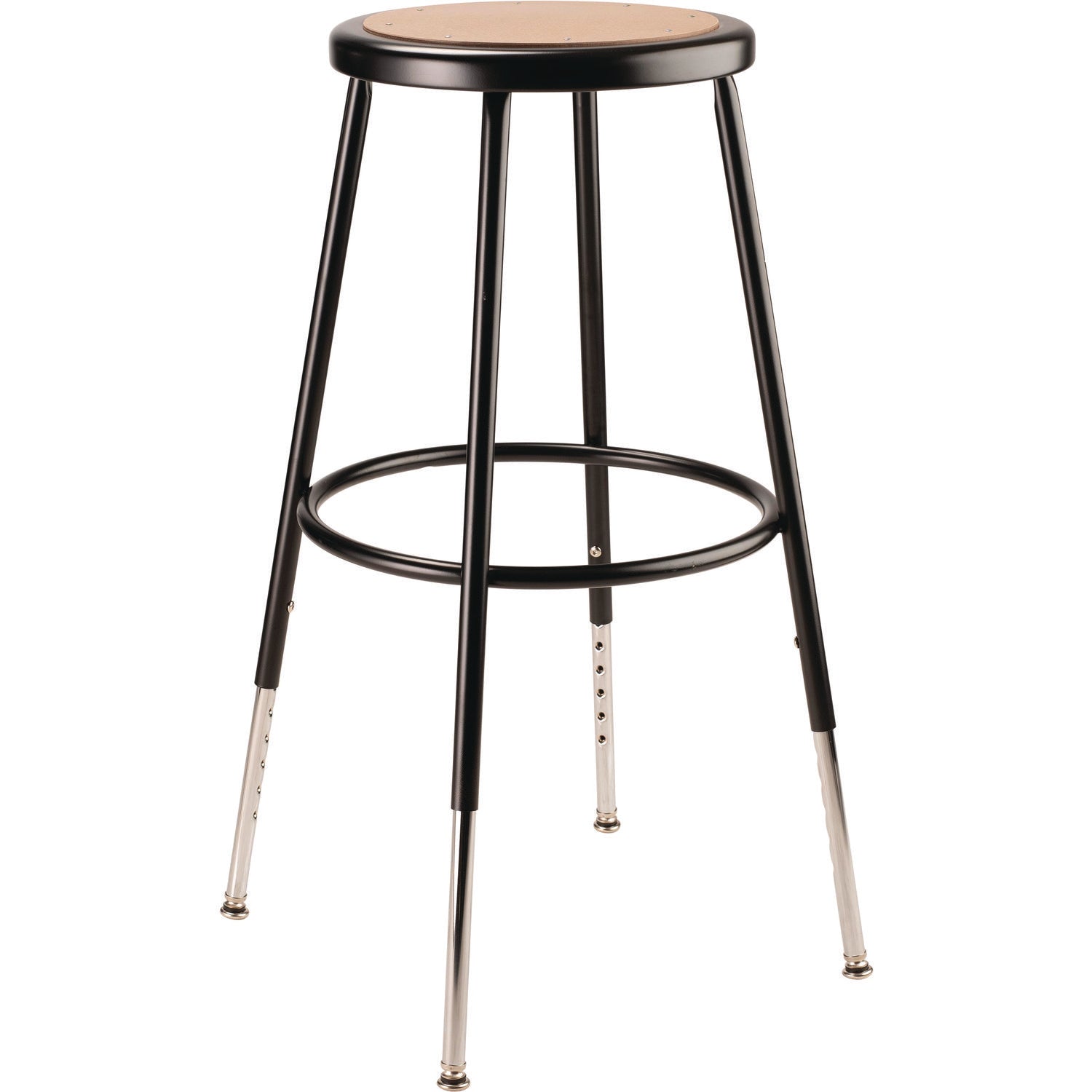 nps-r-6203-series-height-adjustable-heavy-duty-steel-stool-backless-supports-500-lb-25-to-33-seat-height-brown-seat-black-base-nps6224h10_1