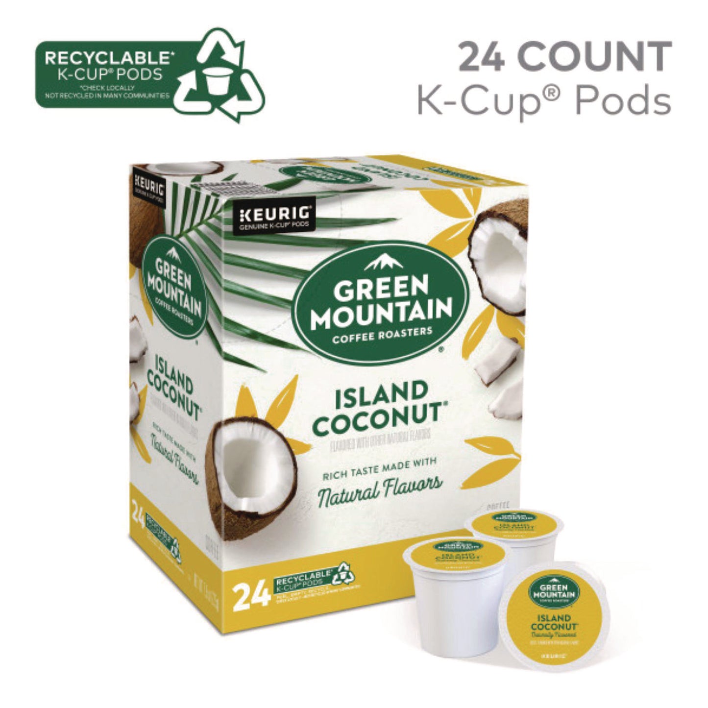 Green Mountain Coffee® Island Coconut Coffee K-Cup Pods, 96/Carton (GMT6720CT)