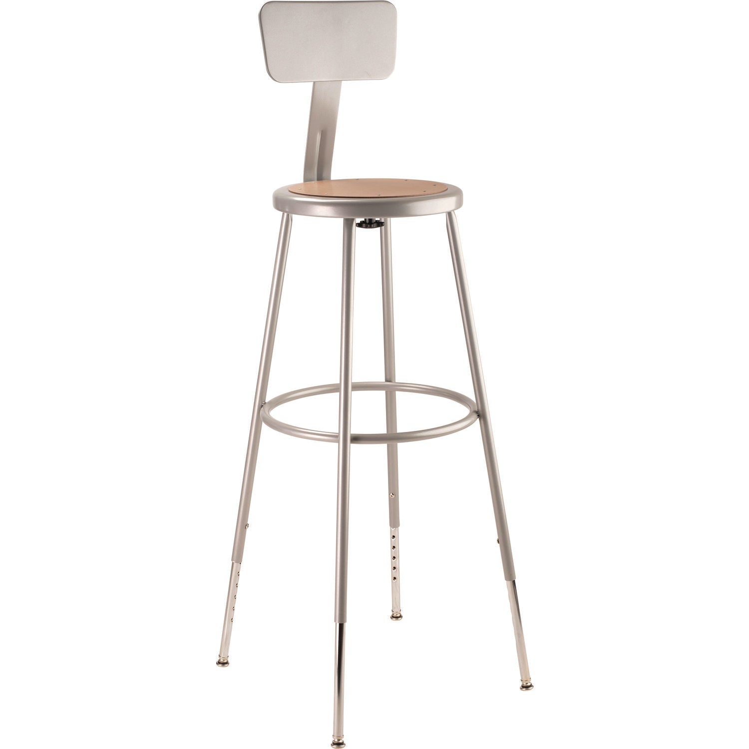 nps-r-6200-series-height-adjustable-heavy-duty-steel-stool-with-backrest-32-to-39-seat-height-brown-seat-gray-back-base-nps6230hb_1