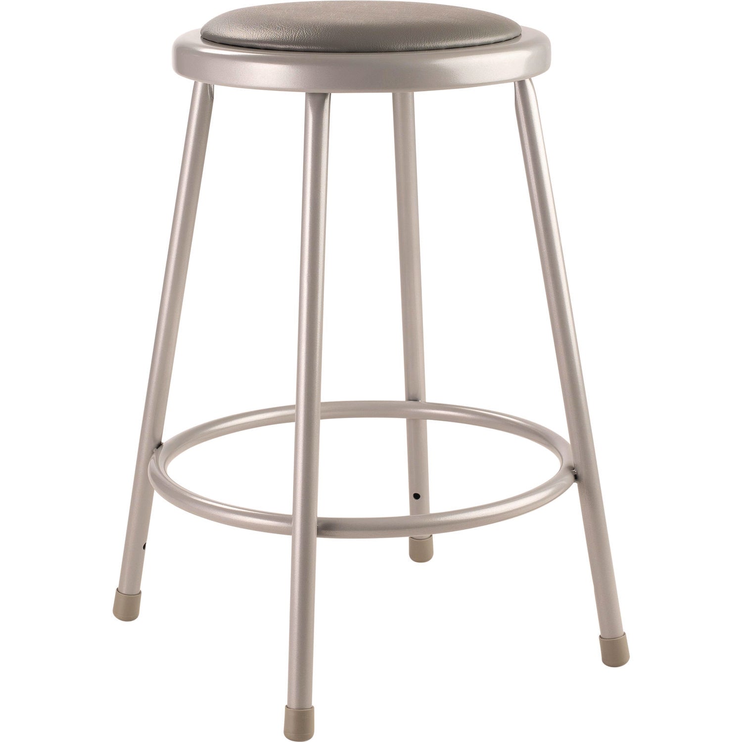 nps-r-6400-series-fixed-height-heavy-duty-vinyl-padded-steel-stool-backless-supports-500-lb-24-seat-height-gray-seat-base-nps6424_1
