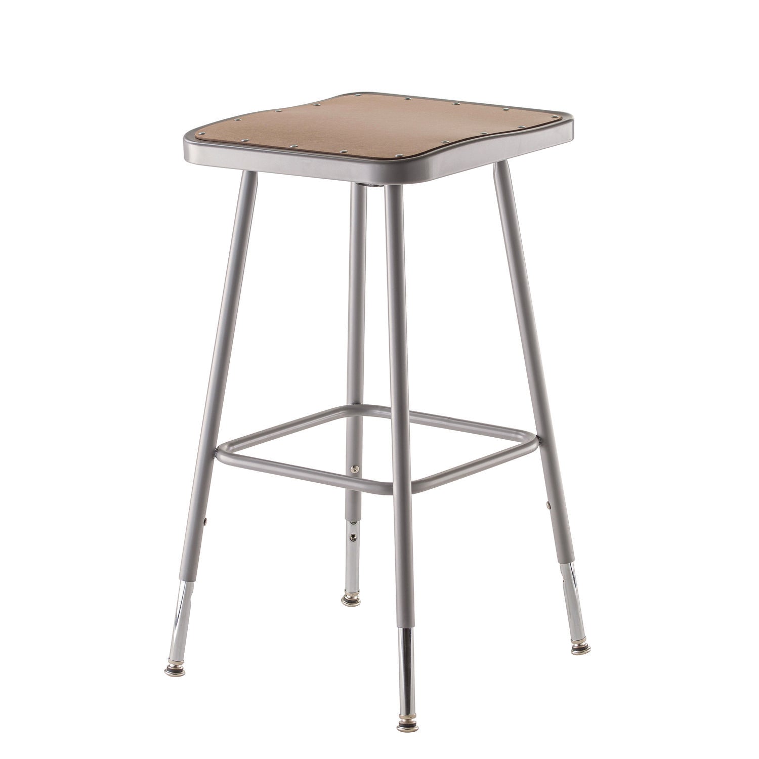 nps-r-6300-series-height-adjust-heavy-duty-square-seat-steel-stool-backless-500lb-23-75-to-31-75-height-brown-seat-gray-base-nps6324h_1
