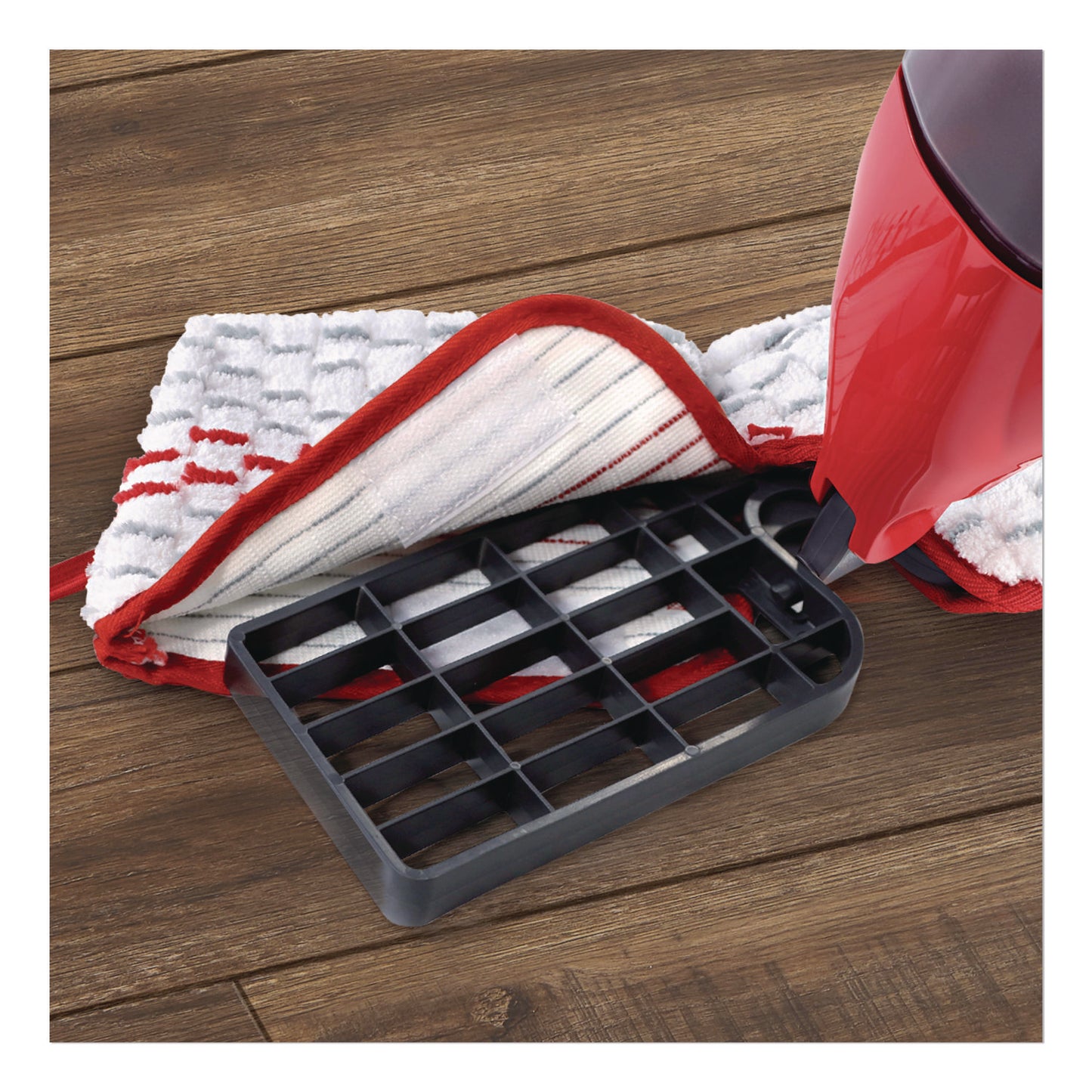 O-Cedar® ProMist MAX Spray Mop, Red/White/Gray Microfiber Head, 48" Red/Black/Gray Plastic Handle, 4/Carton (FHD173563CT)