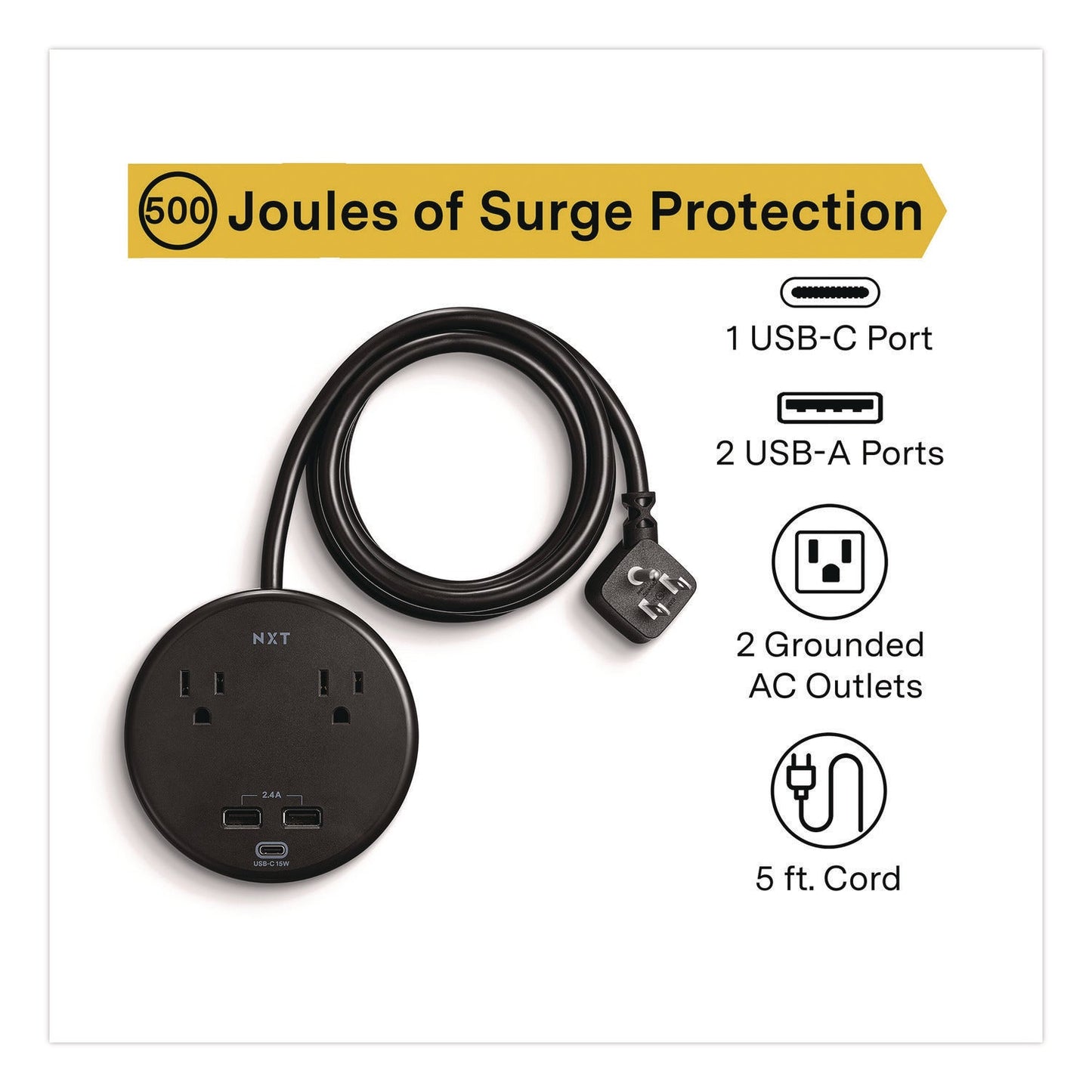 nxt-technologies-2-outlet-plus-usb-surge-protector-2-ac-outlets-3-usb-outlets-5-ft-cord-500-j-black-nxtnx61428_2