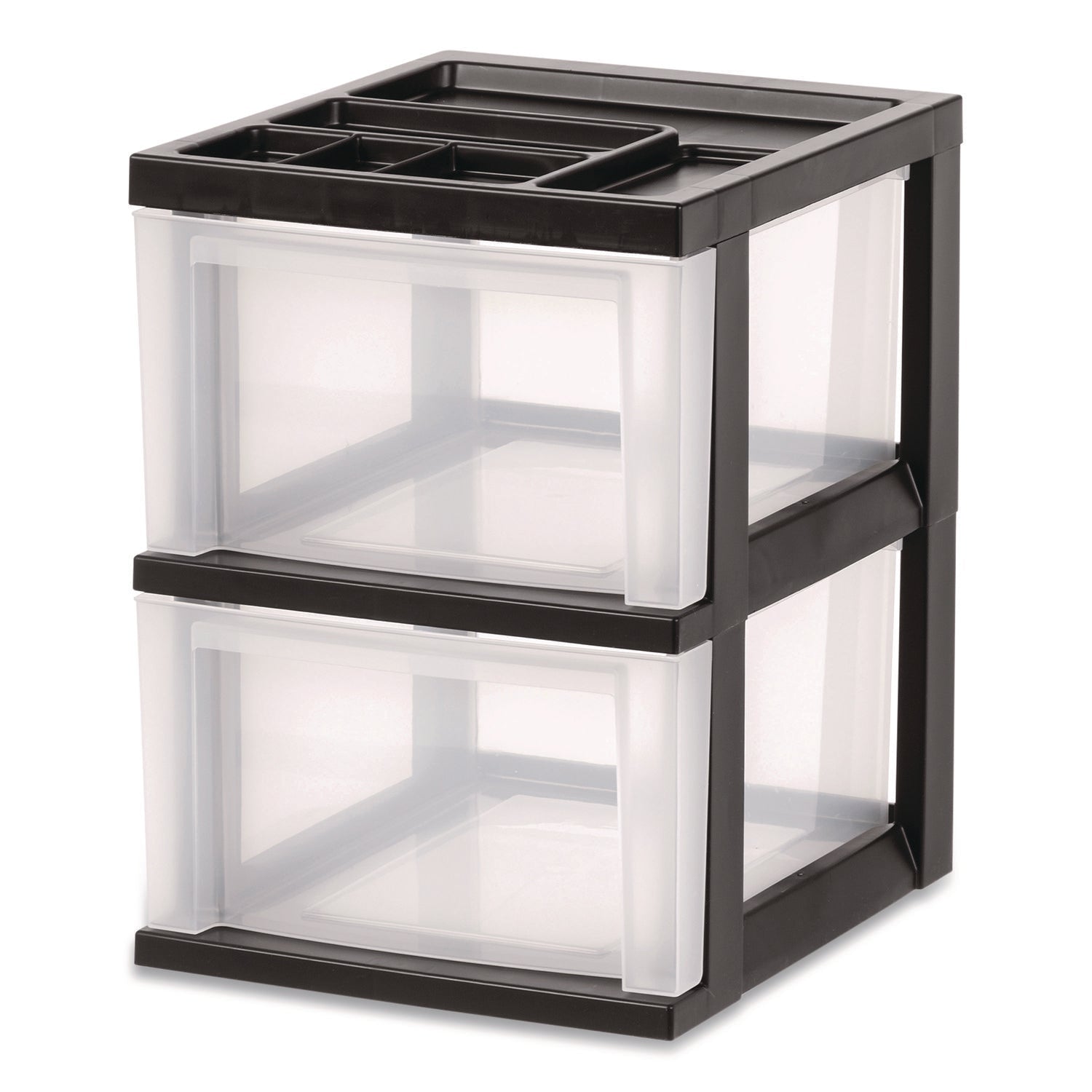 iris-2-compartment-desktop-stackable-storage-drawer-12-17-x-14-33-x-16-77-black-translucent-white-irs116352_1
