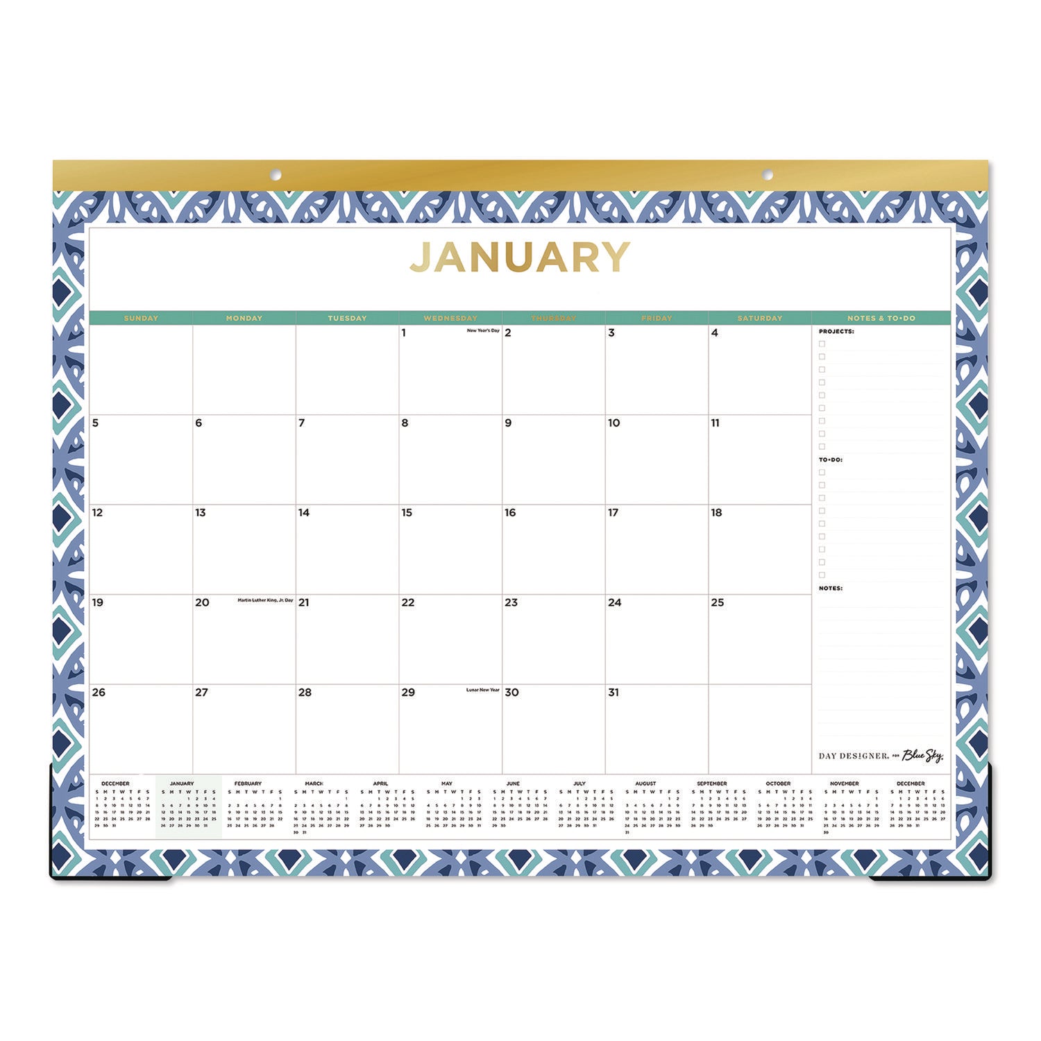 blue-sky-r-tile-desk-pad-calendar-geometric-artwork-22-x-17-white-sheets-gold-headband-clear-corners-12-month-jan-to-dec-2025-bls13369425_1