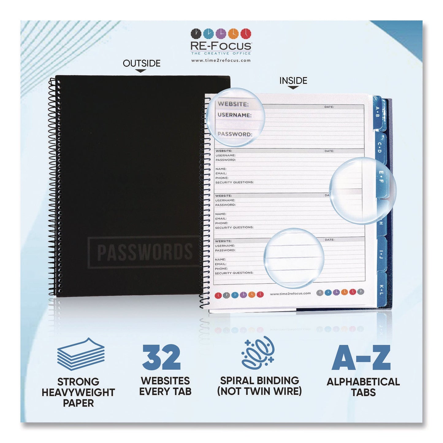 re-focus-the-creative-office-large-password-log-book-384-total-entries-4-entries-page-black-plastic-cover-48-10-x-7-5-sheets-rfclargepwbookb_4