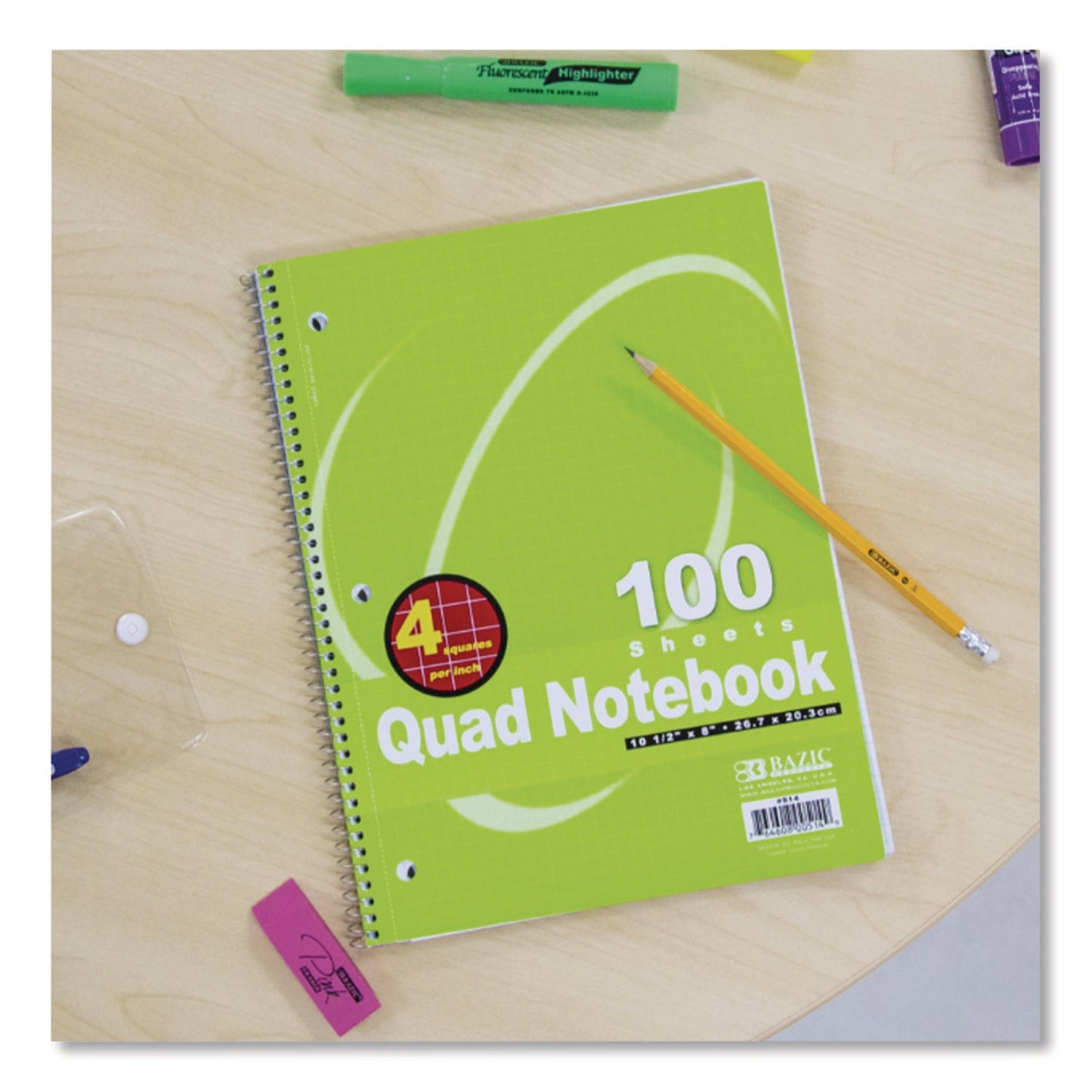bazic-r-products-spiral-notebook-quadrille-rule-4-sq-in-randomly-assorted-cover-color-100-10-5-x-8-sheets-baz514_7