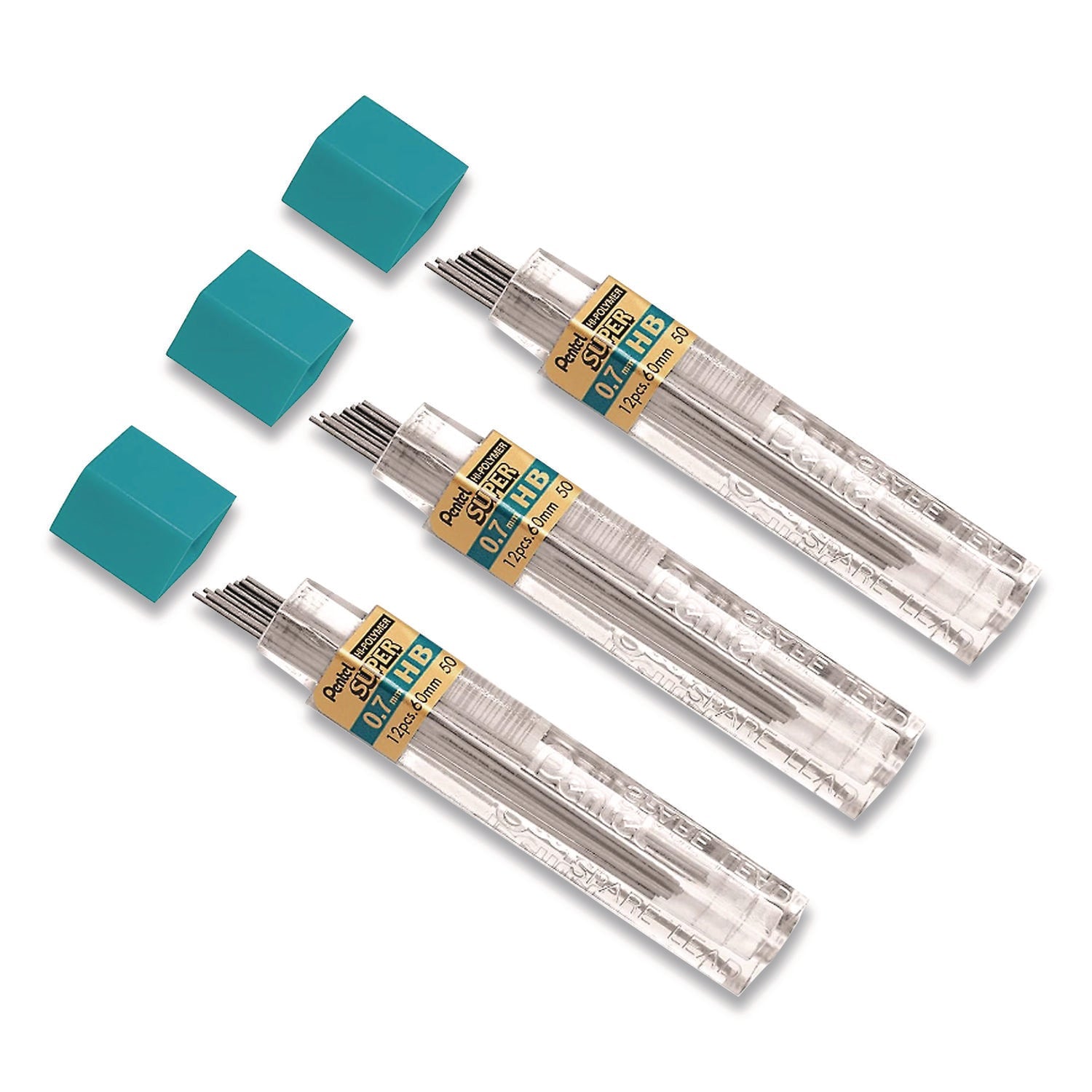 pentel-r-super-hi-polymer-lead-refill-0-7-mm-hb-black-36-pack-penl50bp3hbk6pk_1