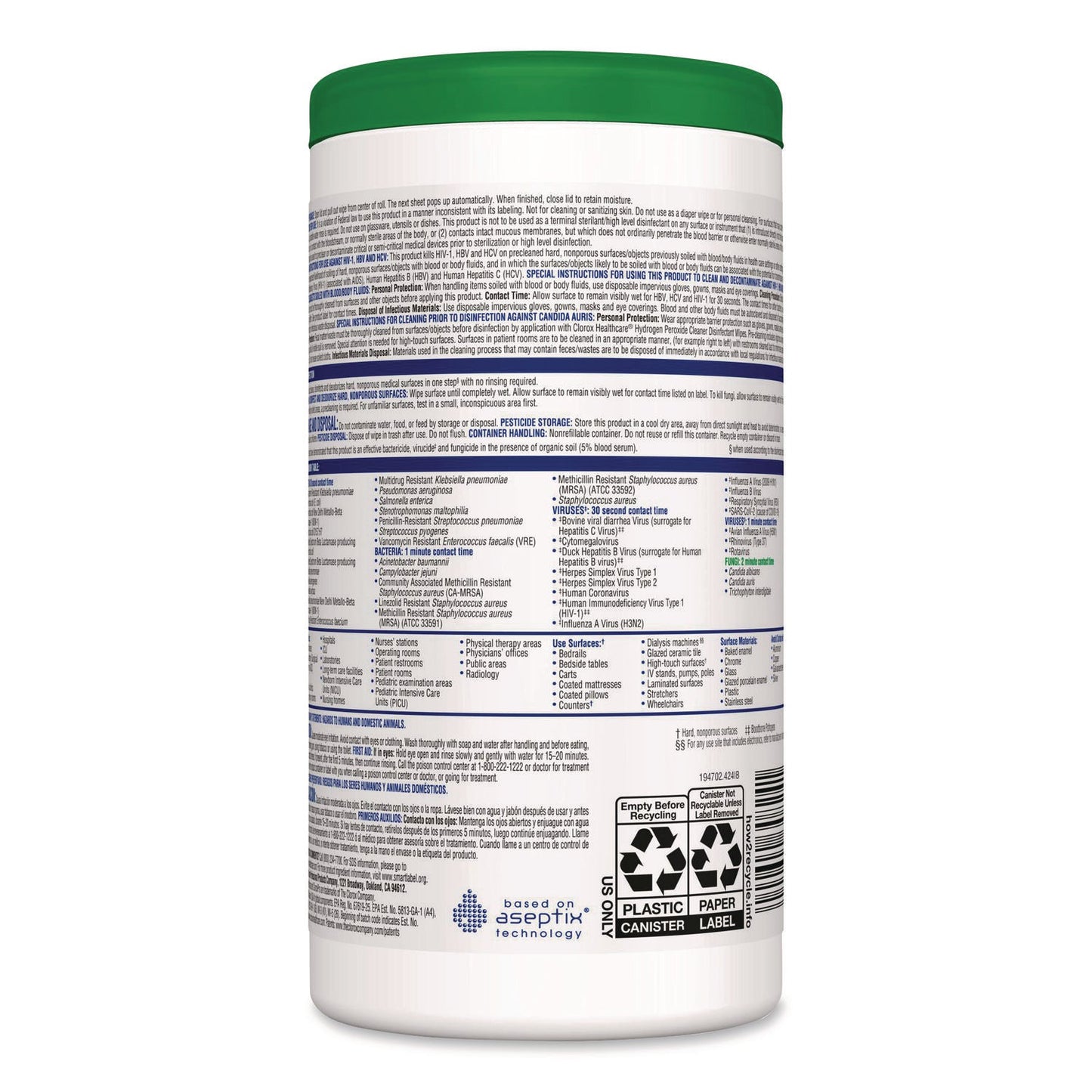 clorox-healthcare-r-hydrogen-peroxide-cleaner-disinfectant-wipes-6-75-x-9-white-95-canister-clo30824ea_4