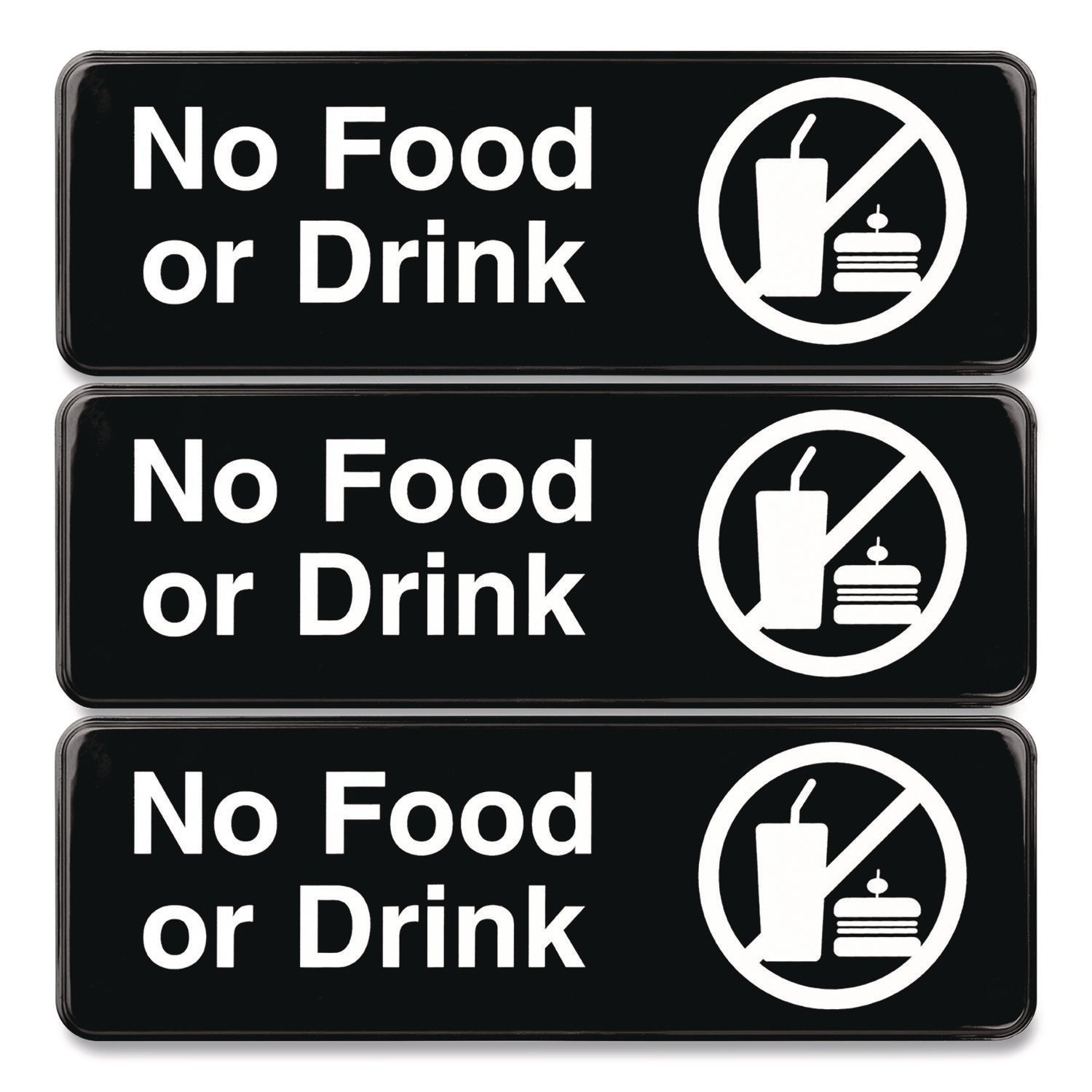 excello-global-products®-no-food-or-drink-wall-sign-9-x-3-black-face-white-graphics-3-pack-exoegphd0267s_1
