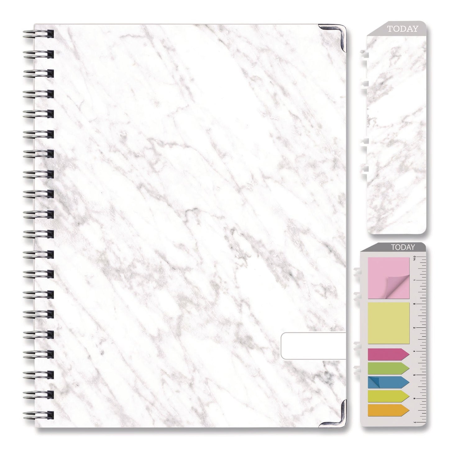 global-printed-products-marble-weekly-monthly-planner-marble-stone-artwork-11-x-8-5-white-gray-silver-cover-14-month-nov-2024-to-dec-2025-gpuspls25851106_5