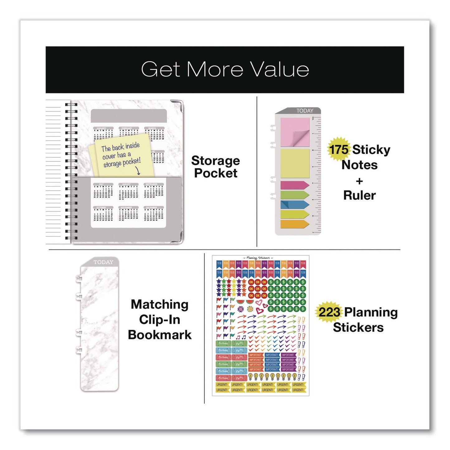 global-printed-products-marble-weekly-monthly-planner-marble-stone-artwork-11-x-8-5-white-gray-silver-cover-14-month-nov-2024-to-dec-2025-gpuspls25851106_7