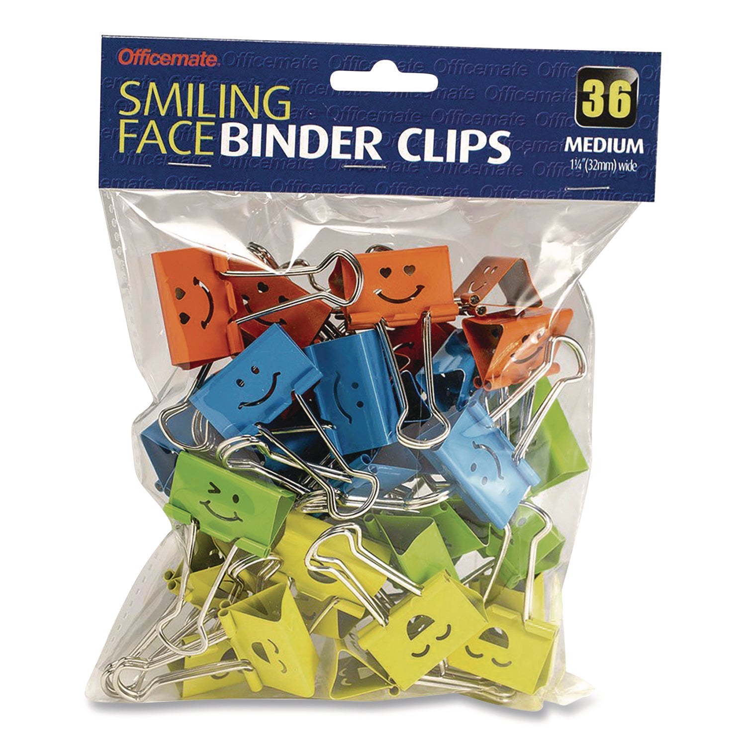 officemate-smiling-face-binder-clips-medium-assorted-colors-36-pack-oic31095_1