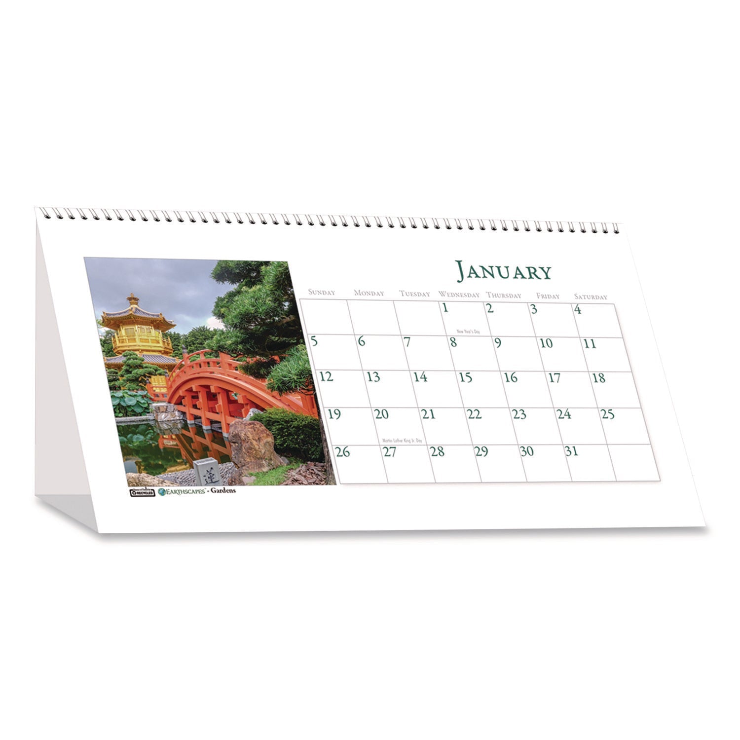 house-of-doolittle-recycled-gardens-of-the-world-monthly-desktop-calendar-garden-scene-photography-8-5-x-4-25-white-12-month-jan-dec-2025-hod30925_1