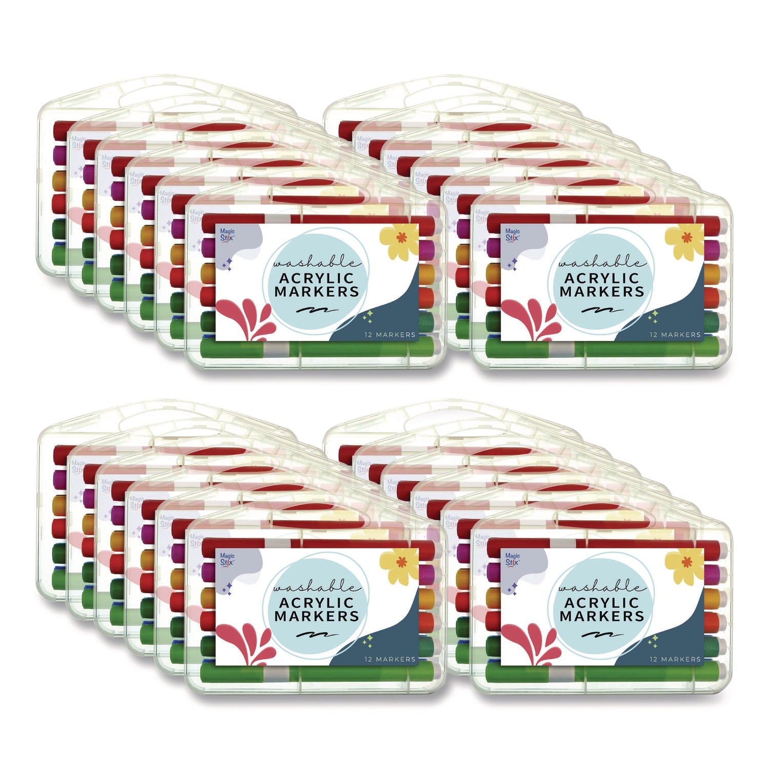 tpg-creations-washable-acrylic-markers-fine-bullet-tip-assorted-colors-12-pack-24-packs-carton-tpg49624_1