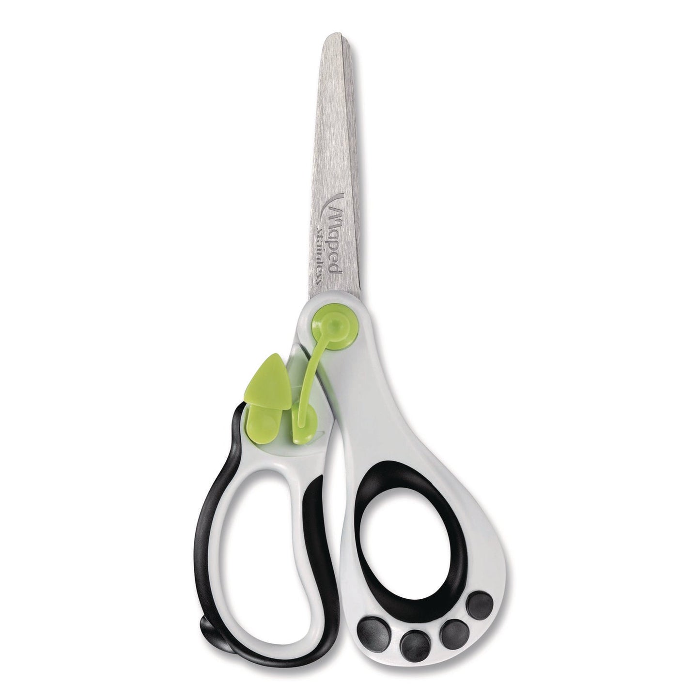 maped-helix-kidy-spring-assisted-educational-scissors-rounded-tip-5-41-long-2-cut-length-straight-white-black-handle-mhx470249us_2