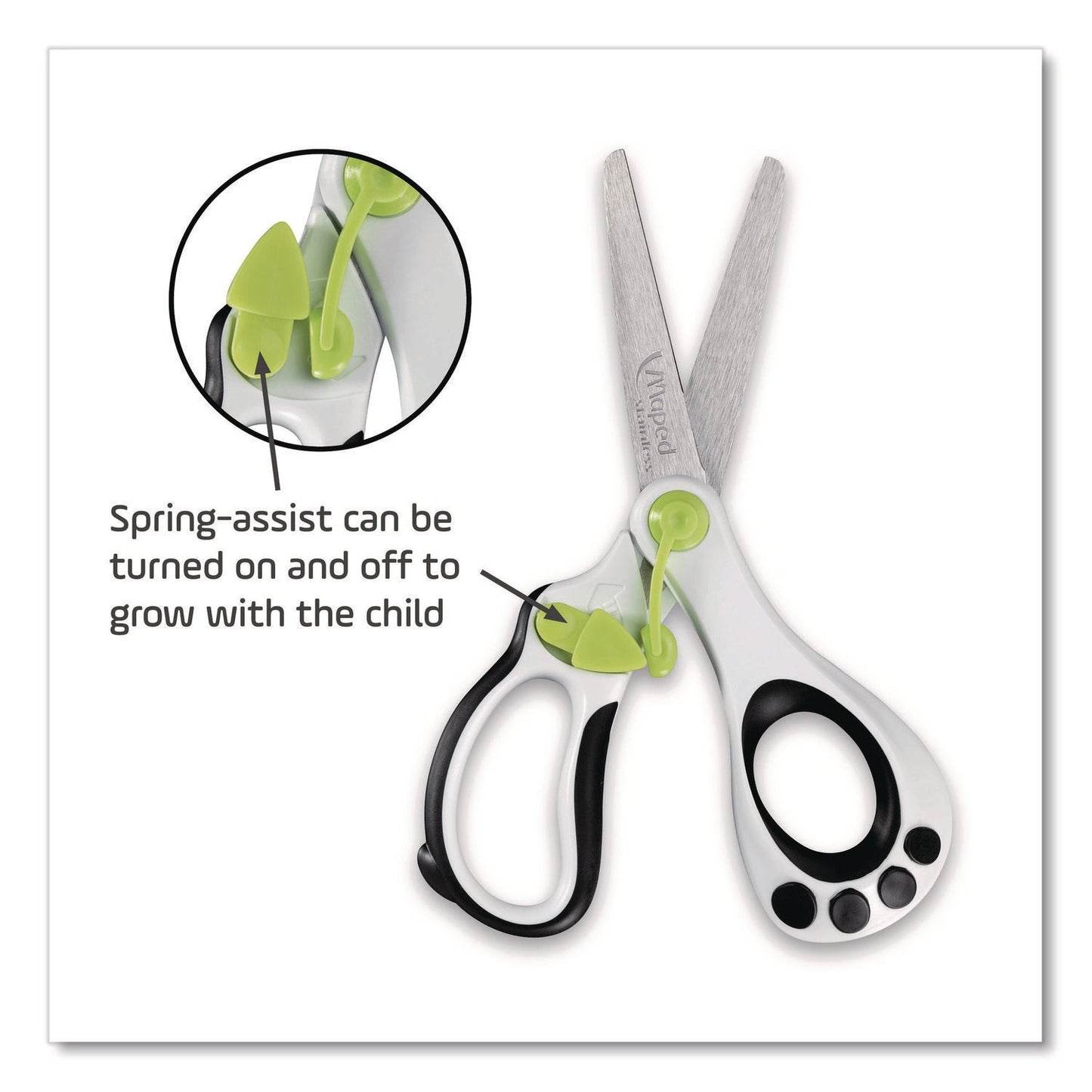 maped-helix-kidy-spring-assisted-educational-scissors-rounded-tip-5-41-long-2-cut-length-straight-white-black-handle-mhx470249us_3