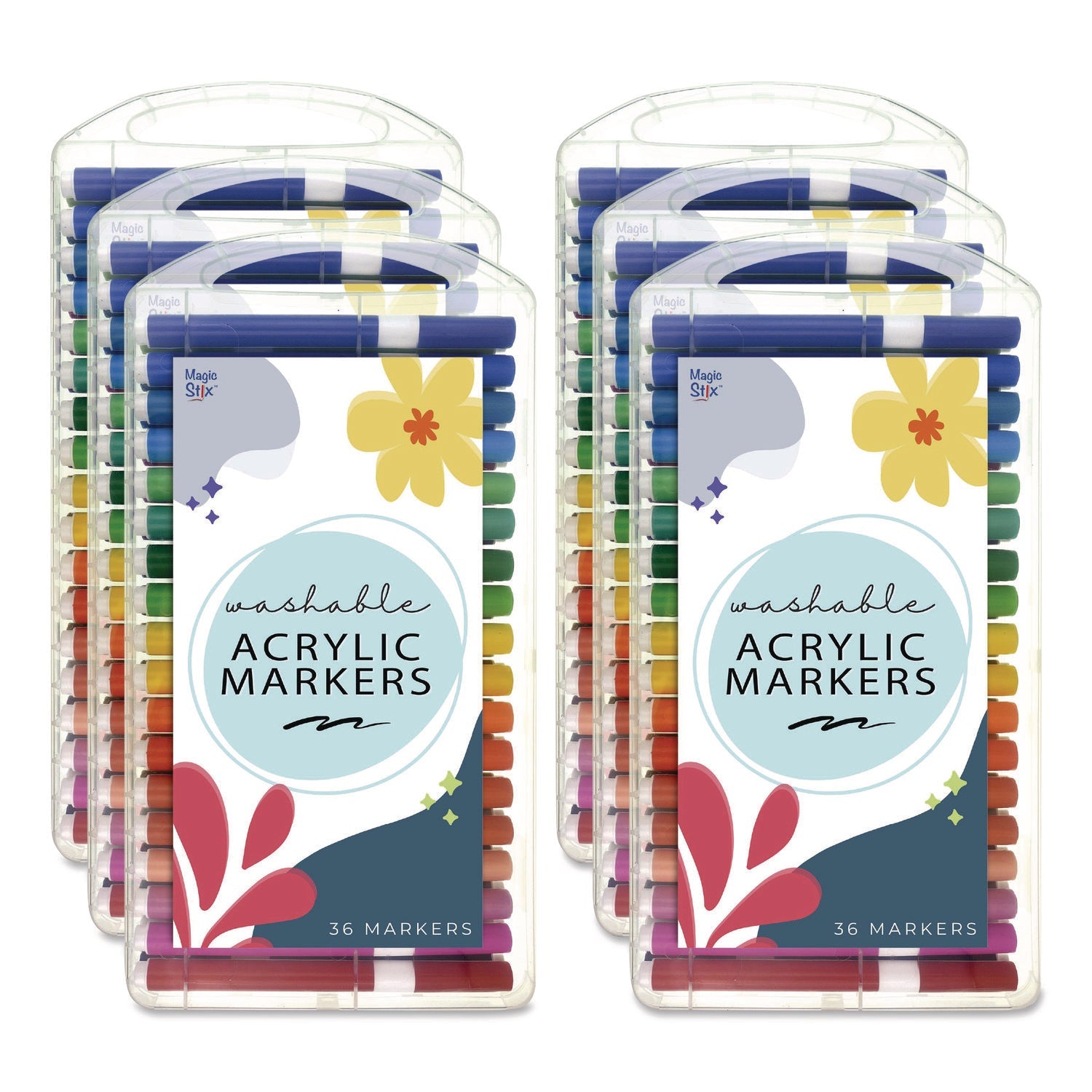 tpg-creations-washable-acrylic-markers-fine-bullet-tip-assorted-colors-36-pack-6-packs-carton-tpg49906_1