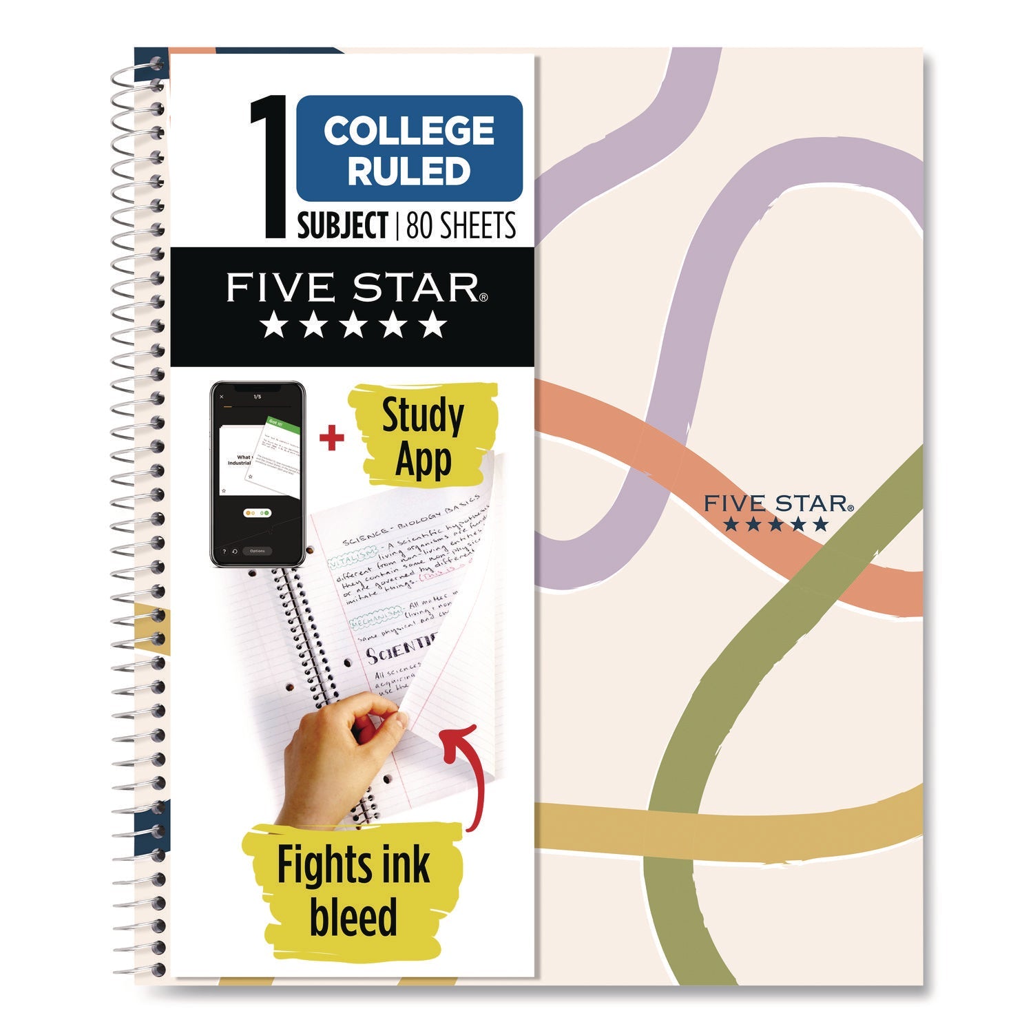 five-star®-simple-waves-organic-lines-notebook-w-study-app-1-subject-med-college-rule-assorted-cover-color-80-11-x-8-5-sheets-mea820233f_1
