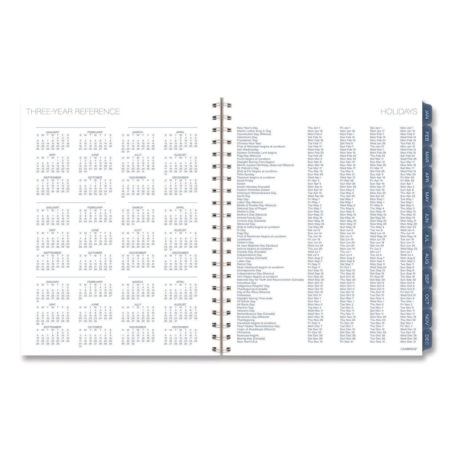 Cambridge® Abyss Weekly/Monthly Planner, 11 x 8.5, Water-Inspired Artwork, Blue Cover, 12-Month (Jan-Dec): 2026 (AAG1756905)