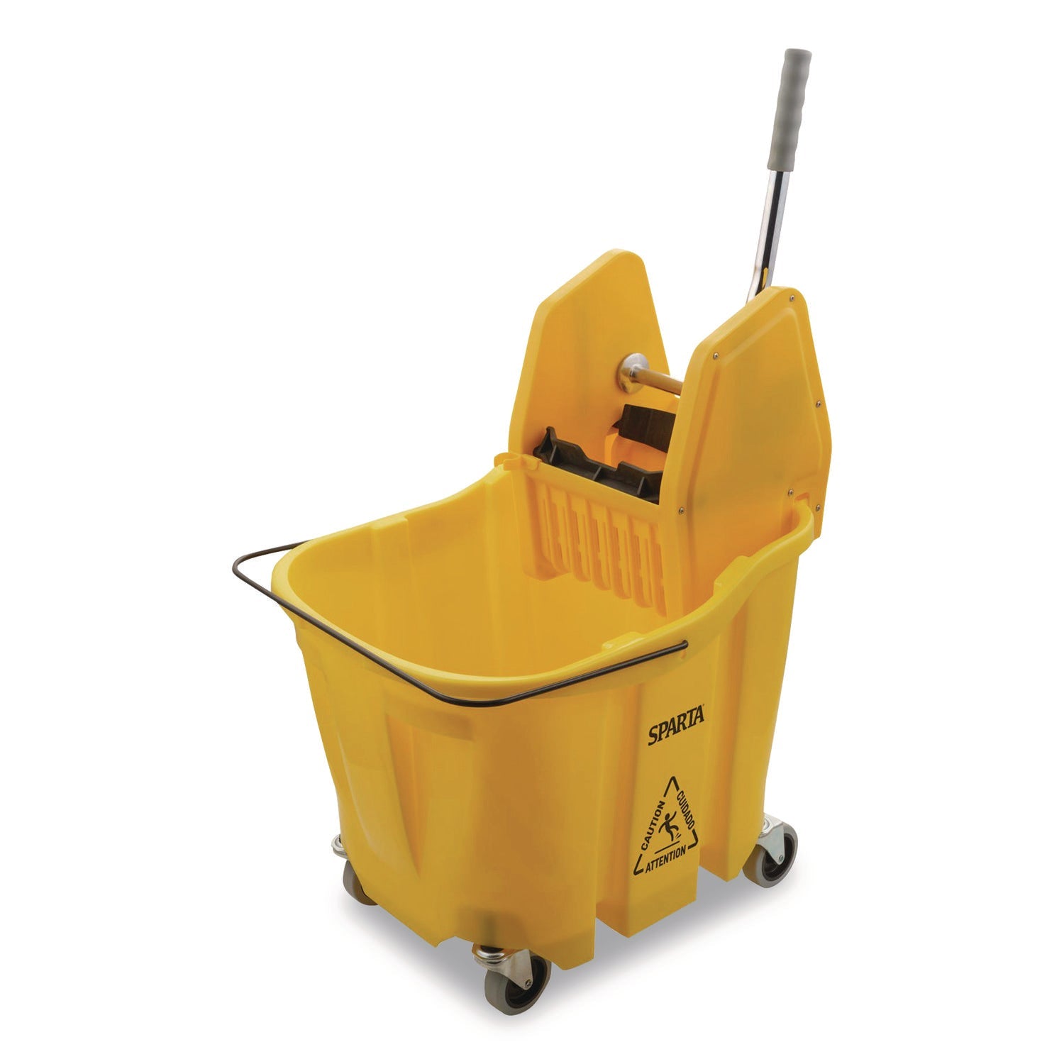 carlisle-omnifit-mop-bucket-with-down-press-wringer-35-qt-yellow-cfs4690404_1
