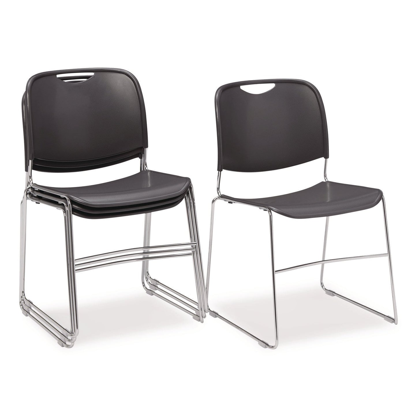 nps®-8500-series-ultra-compact-plastic-stack-chair-supports-up-to-500-lbs-17-seat-height-gray-seat-back-chrome-base-4-pack-nps85024_4