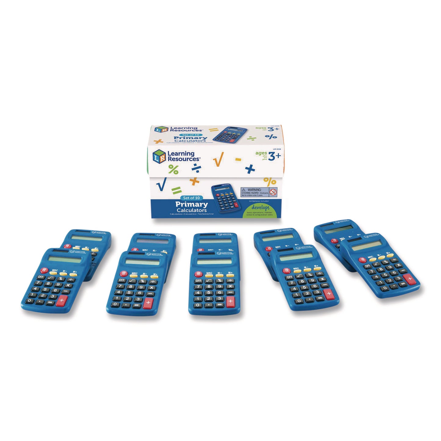 Learning Resources® Primary Calculator, 8-Digit, LCD, 10 Calculators (LRNLER0038)