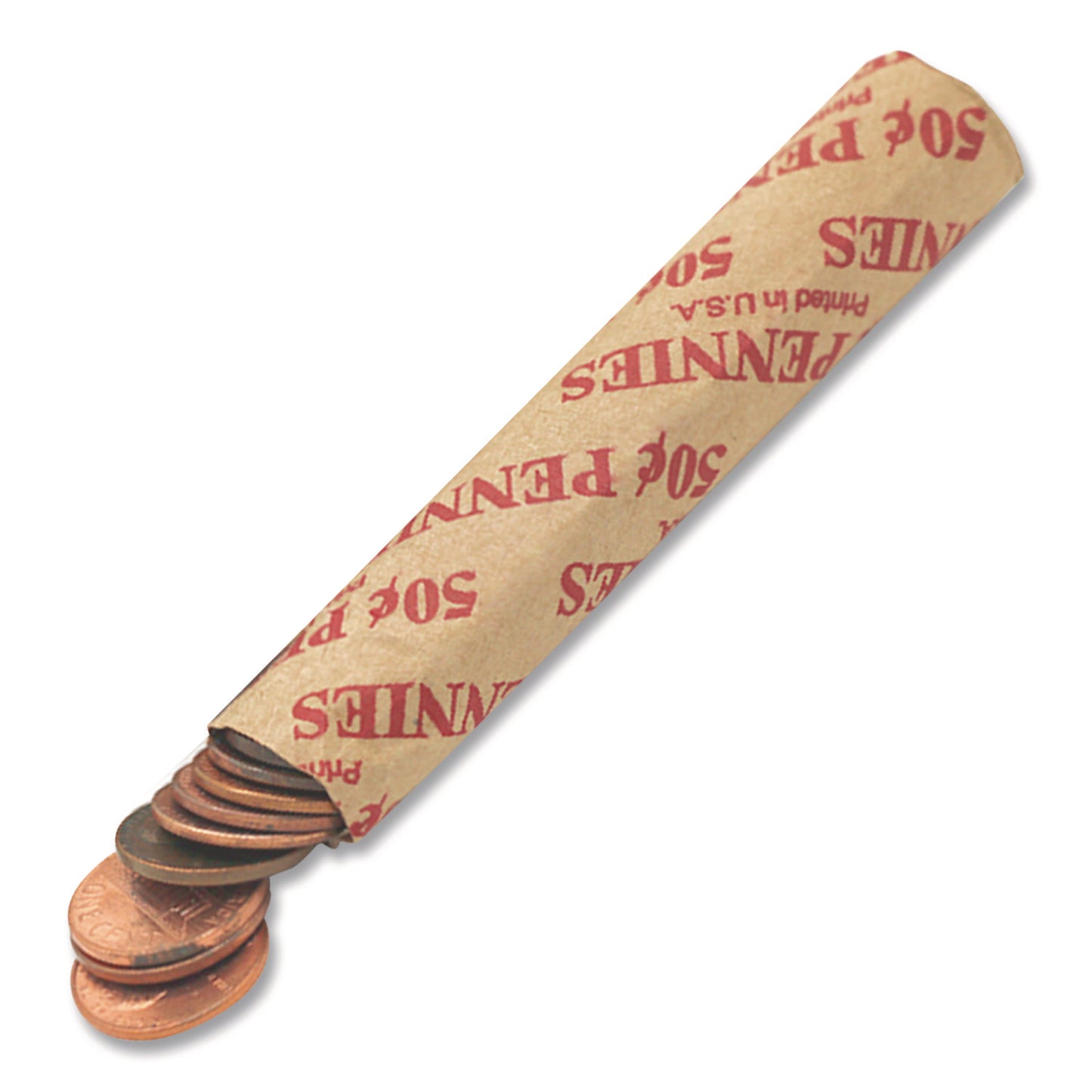 Dunbar Security Products Flat Coin Wrappers, Pennies, Red, 1,000/Box (DBR50PFL)