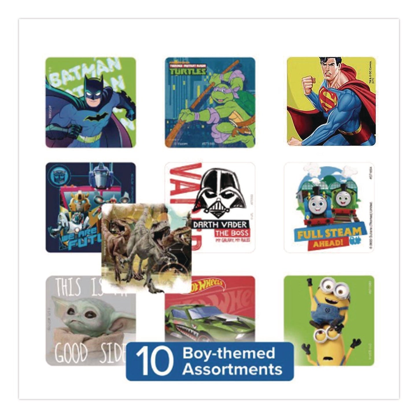 smilemakers®-cars-trucks-and-heroes-sticker-sampler-pack-randomly-assorted-illustrations-and-colors-1-000-box-skr2618382_4
