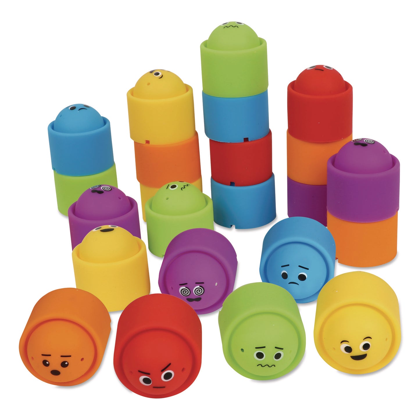 Learning Resources® Rainbow Emotion Fidget Popper Classroom Set, Ages 3 and Up, Assorted Colors, 24 Pieces (LRNLER5572)