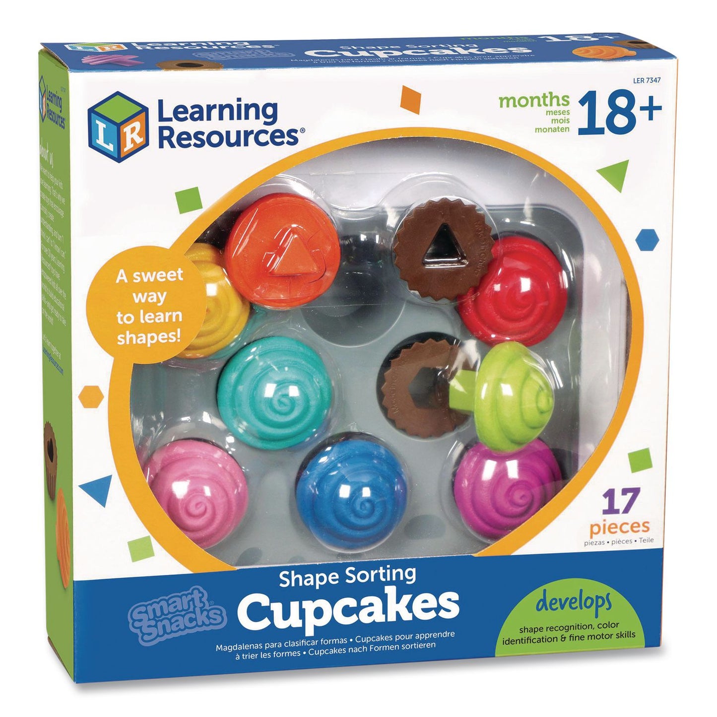 Learning Resources® Smart Snacks Shape Sorting Cupcakes, Pre-K, 17 Pieces (LRNLER7347)