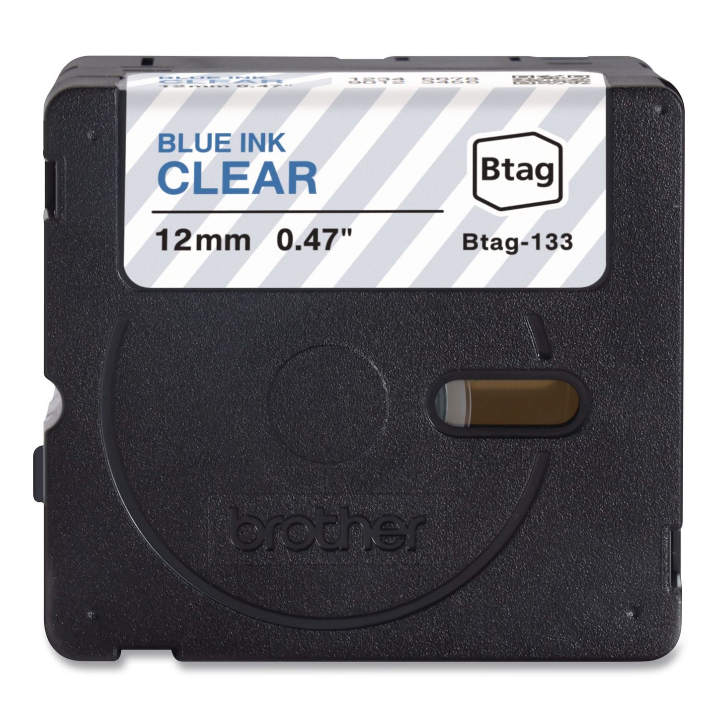 Brother P-Touch® Genuine P-Touch BTAG Label Tapes, 0.47" x 13.1 ft, Blue on Clear (BRTBTAG133)