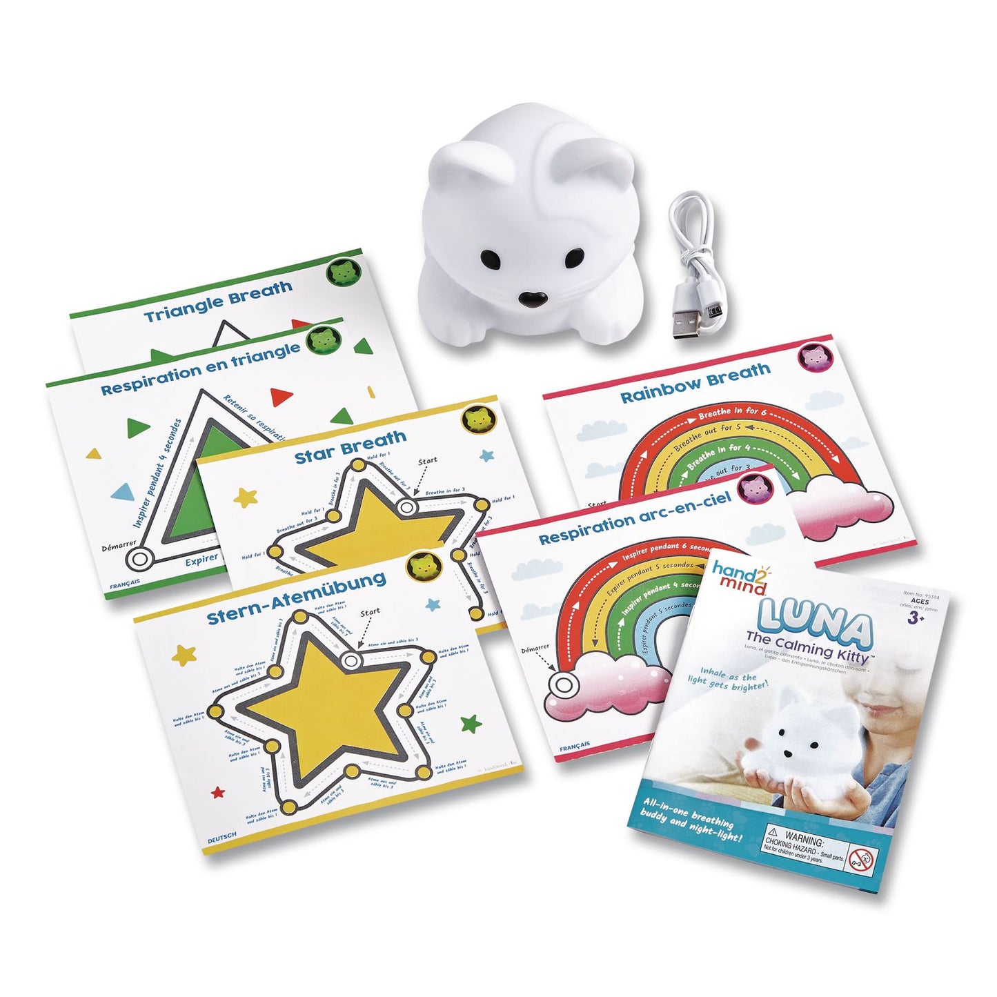 hand2mind® Luna the Calming Kitty, Ages 3 and Up, White (HDM95384)