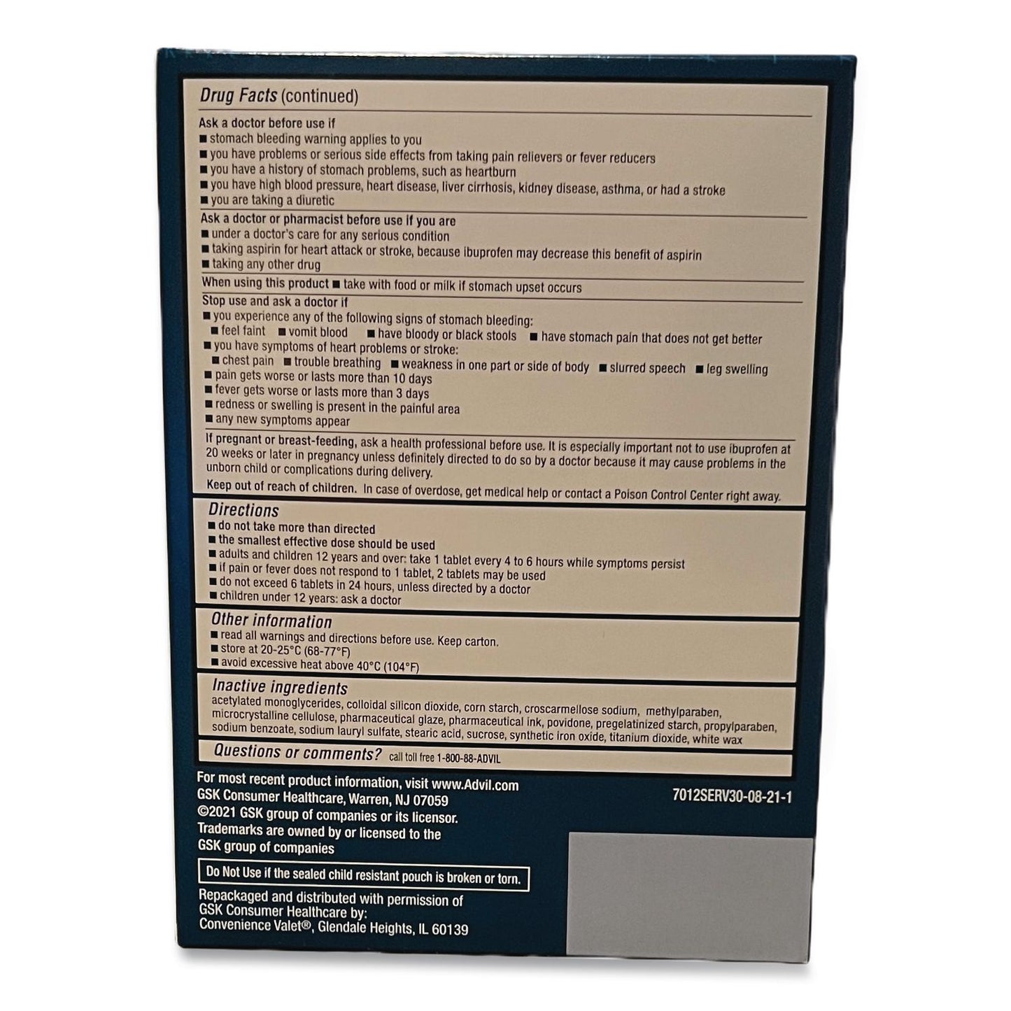 Advil® Ibuprofen Tablets Refill Packs, Two-Pack, 30/Box (LIL64008)