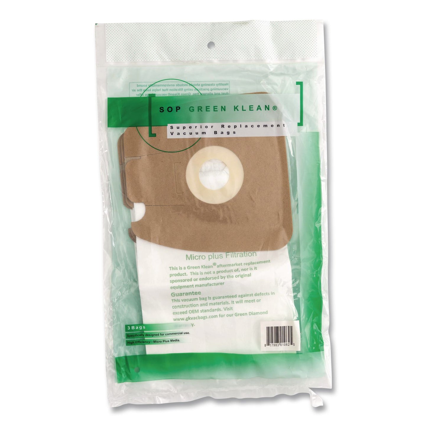 Green Klean® GK-EurMM Replacement Bag, 3 Bags/Pack, 12 Packs/Carton (GRKGKEURMM)