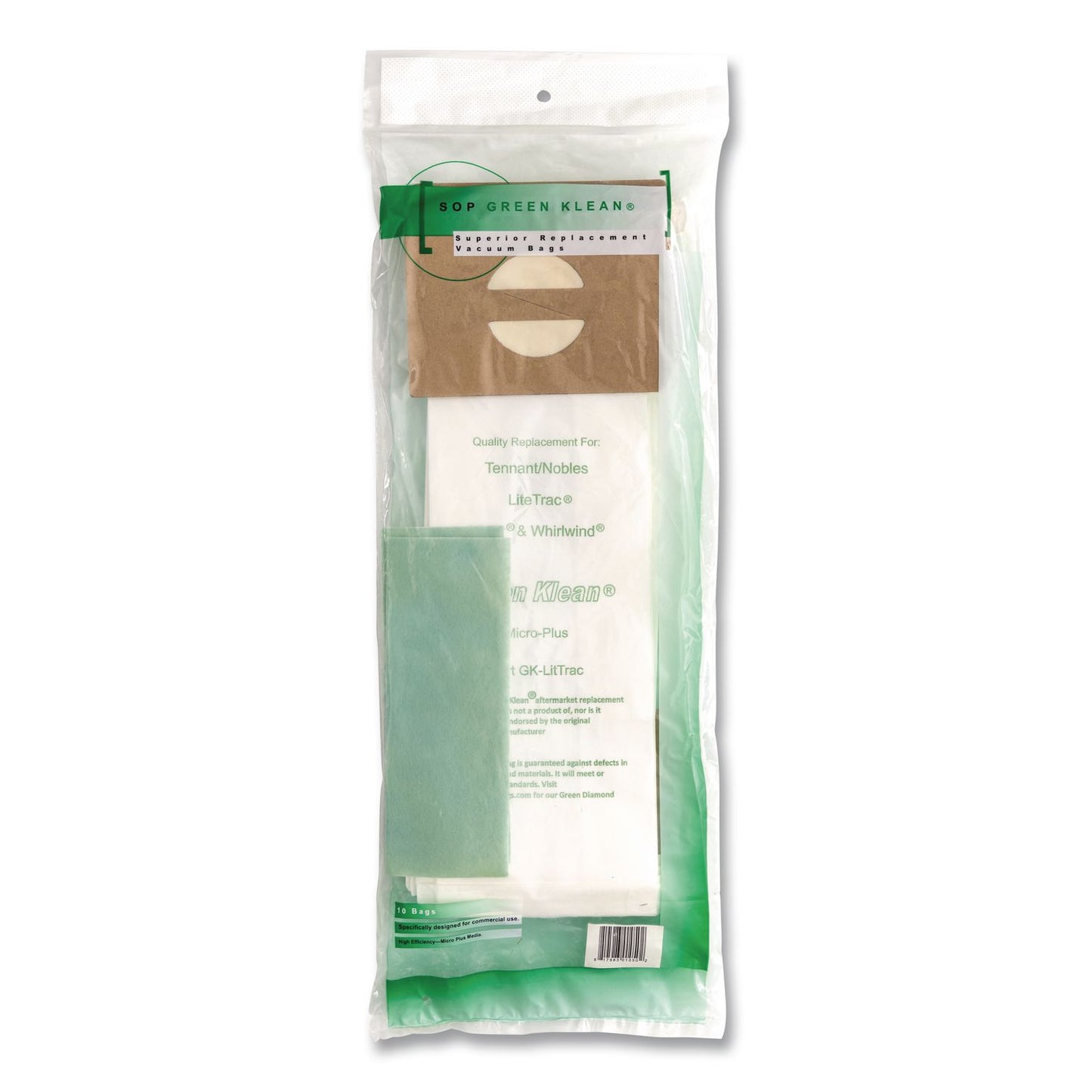 Green Klean® GK-LitTrac Replacement Bag, 10 Bags/Pack, 10 Packs/Carton (GRKGKLITTRAC)