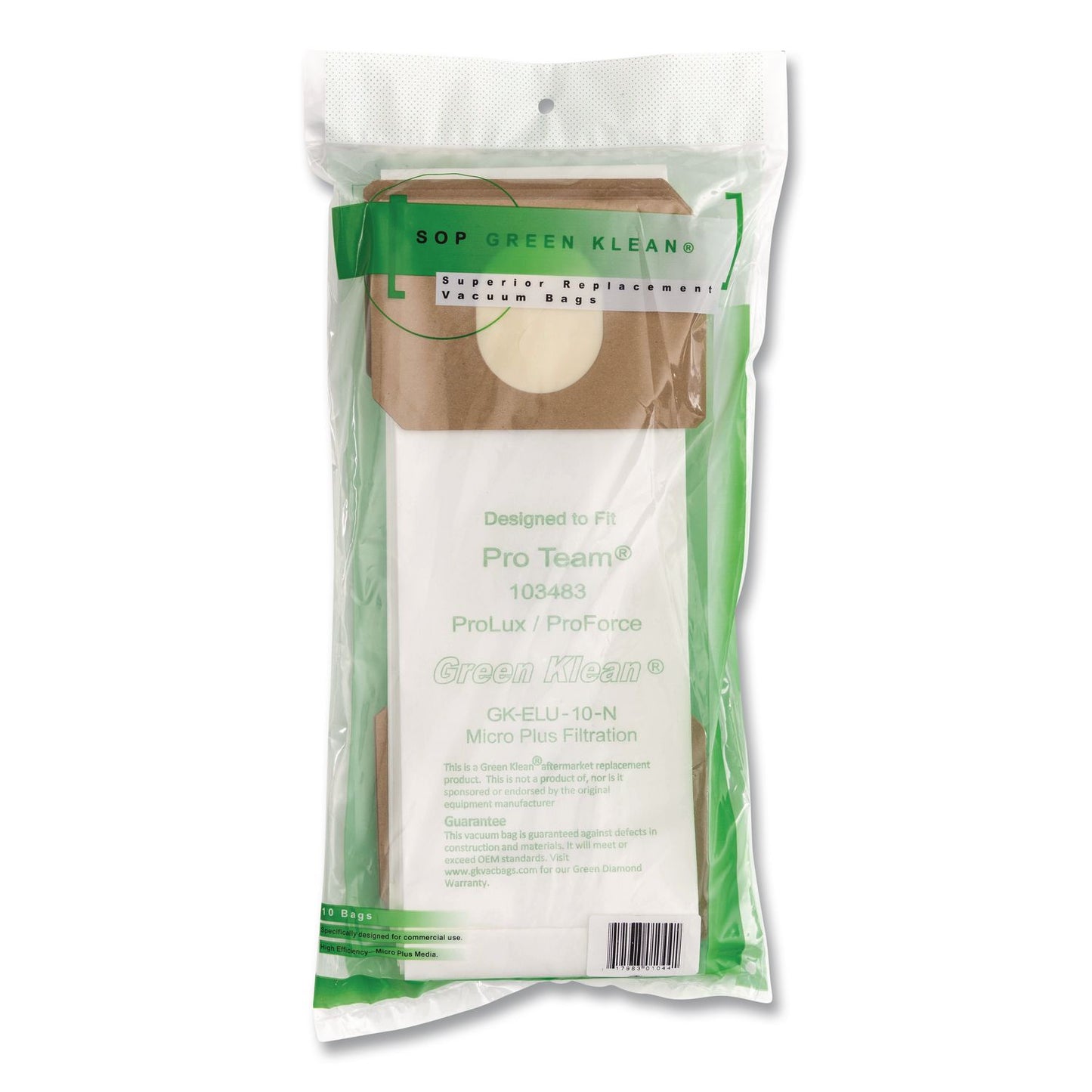 Green Klean® GK-Elu-10 Replacement Bag, 10 Bags/Pack, 10 Packs/Carton (GRKGKELU10N)