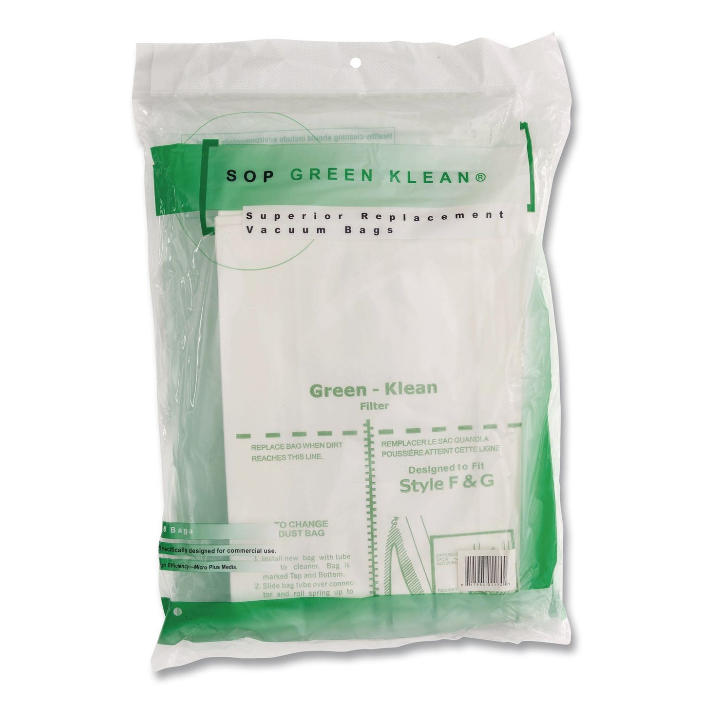 Green Klean® GK-F-and-G-10 Replacement Bag, 10 Bags/Pack, 10 Packs/Carton (GRKGKFG10)