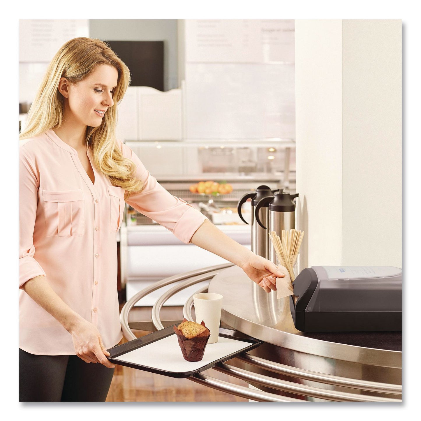 Cascades PRO Tandem Countertop Napkin Dispenser, 8.27 x 16.34 x 6.5, Gray (CSDC431)