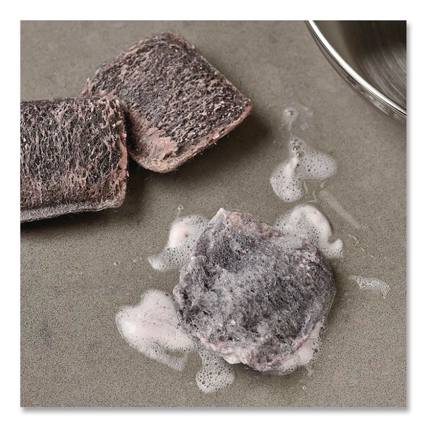 Brillo® Steel Wool Soap Pads, 3 x 3, Gray/Pink, 12 Pads/Box, 12 Boxes/Carton (AMY53335)