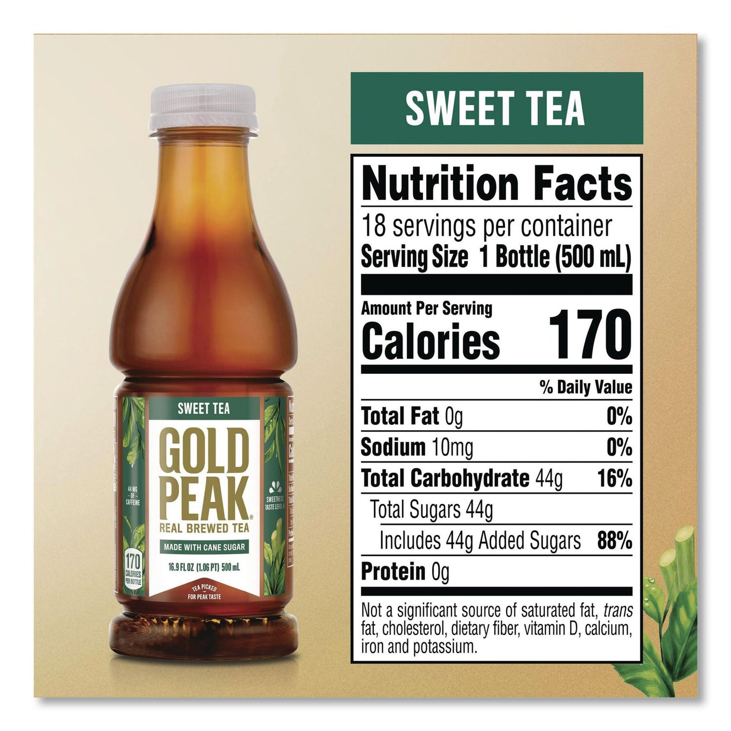 Gold Peak Sweet Black Tea Bottles, 16.9 oz Bottle, 18/Carton (GRR22002678)
