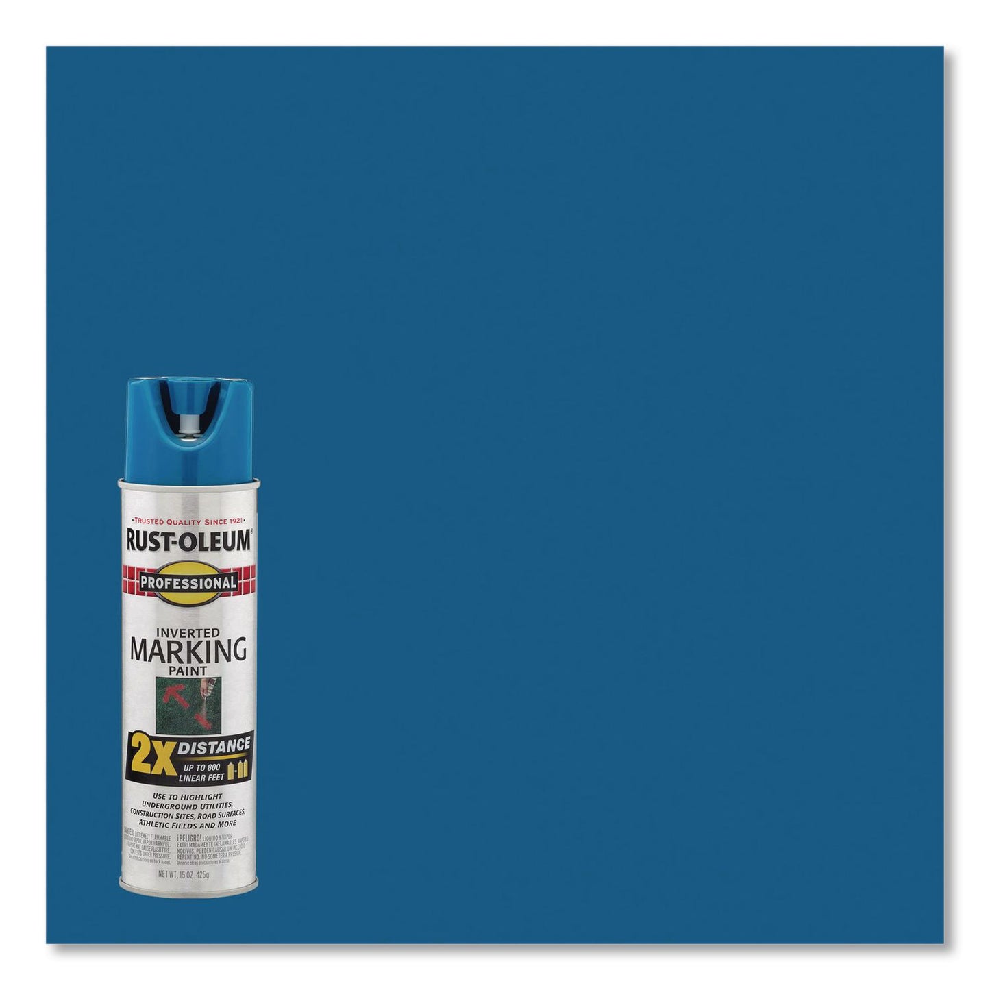 Rust-Oleum® Professional Marking Paint, Flat Caution Blue, 15 oz Aerosol Can, 6/Carton (RST266575)