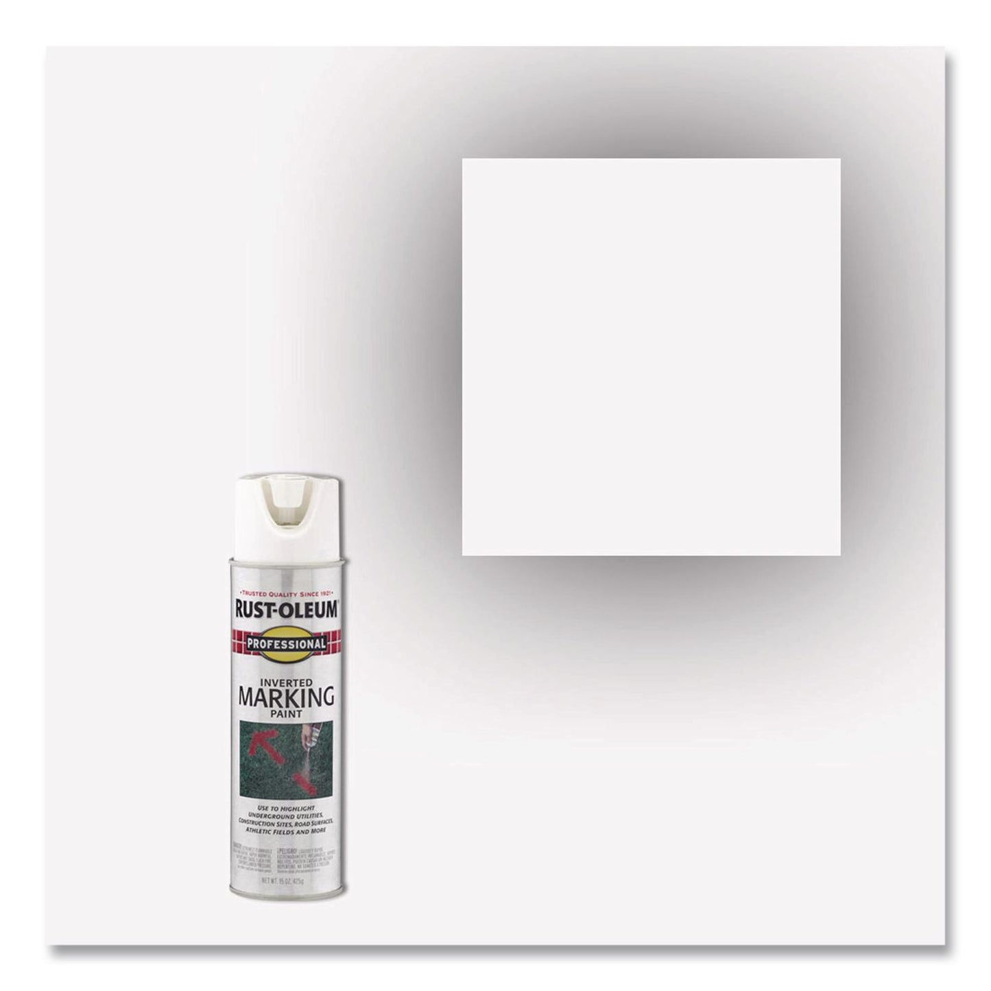 Rust-Oleum® Inverted Marking Spray Paint, Flat White, 15 oz Aerosol Can, 6/Carton (RST2592838)