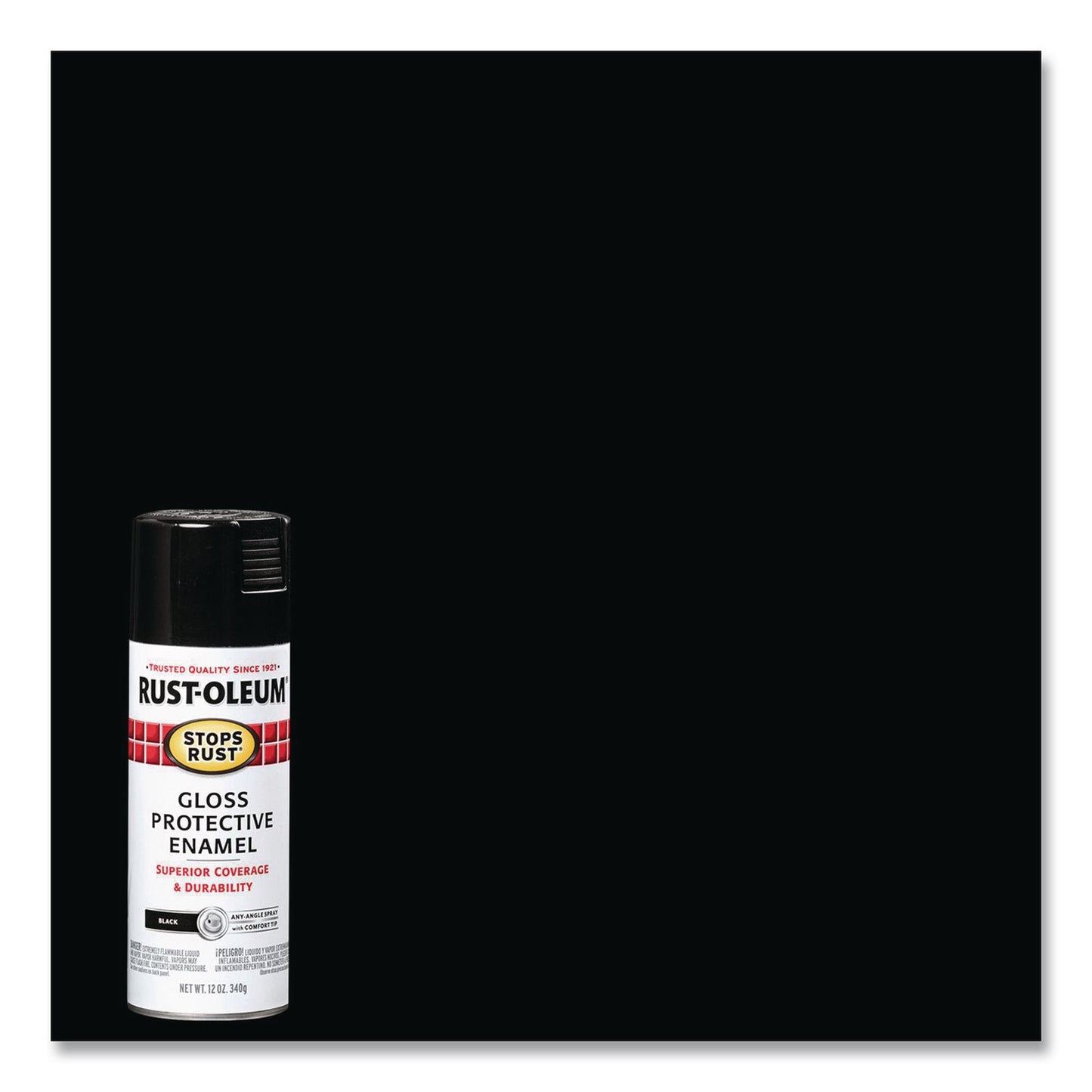 Rust-Oleum® Stops Rust Spray Paint, Gloss Black, 12 oz Aerosol Can, 6/Carton (RST7779830)