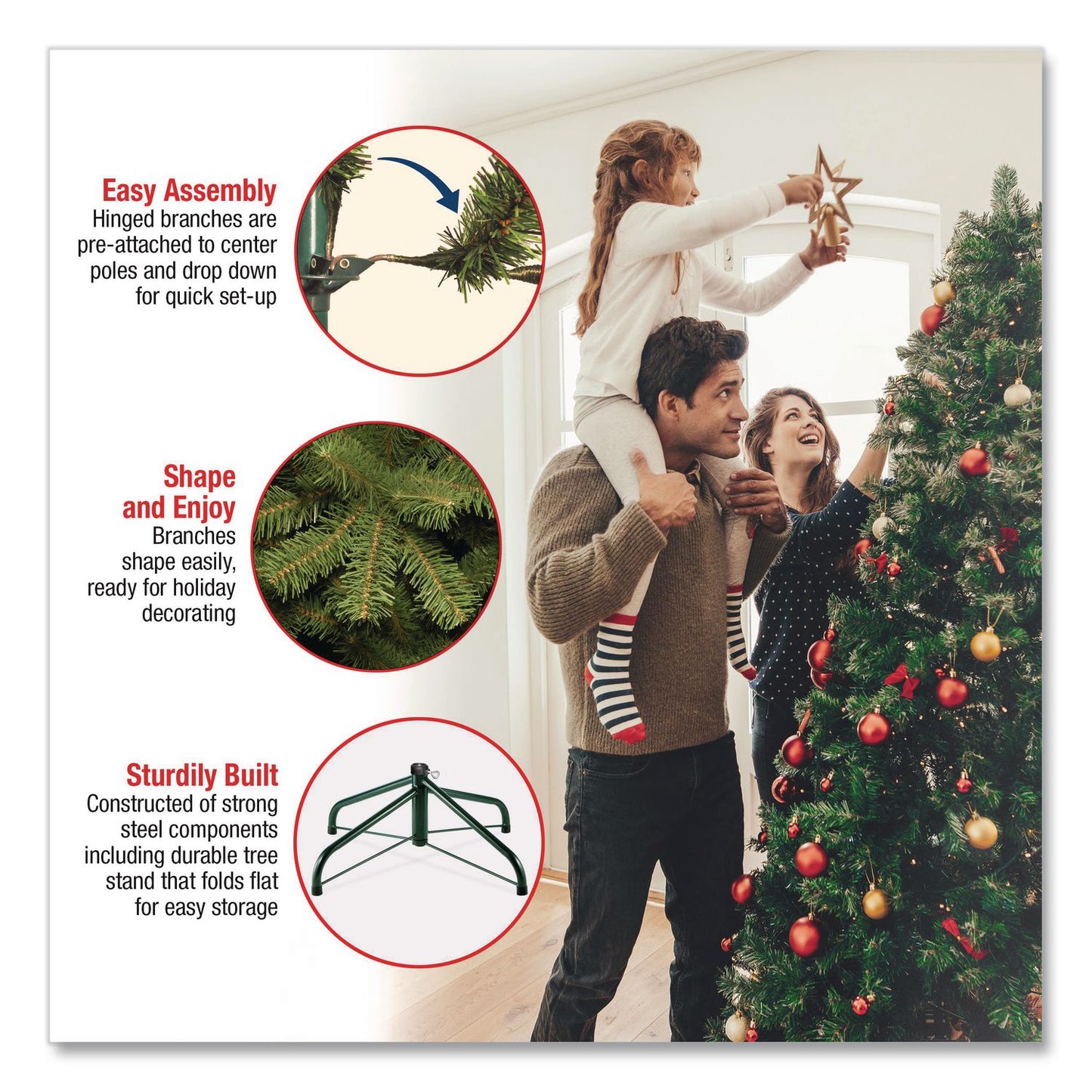 National Tree Company® Pre-Lit Winchester Pine Tree, 52" x 52" x 78", White Tree, White Tree Stand (NTTWCHW730065)