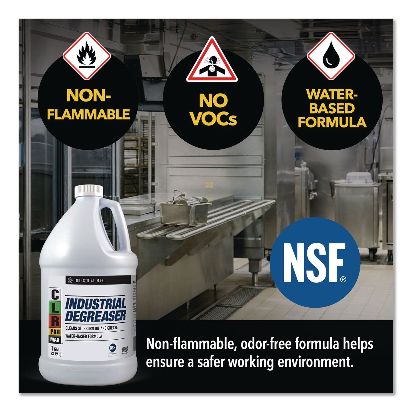 CLR PRO® MAX Industrial Degreaser, 1 gal Jug, 4/Carton (JELDGR4PROMCT)