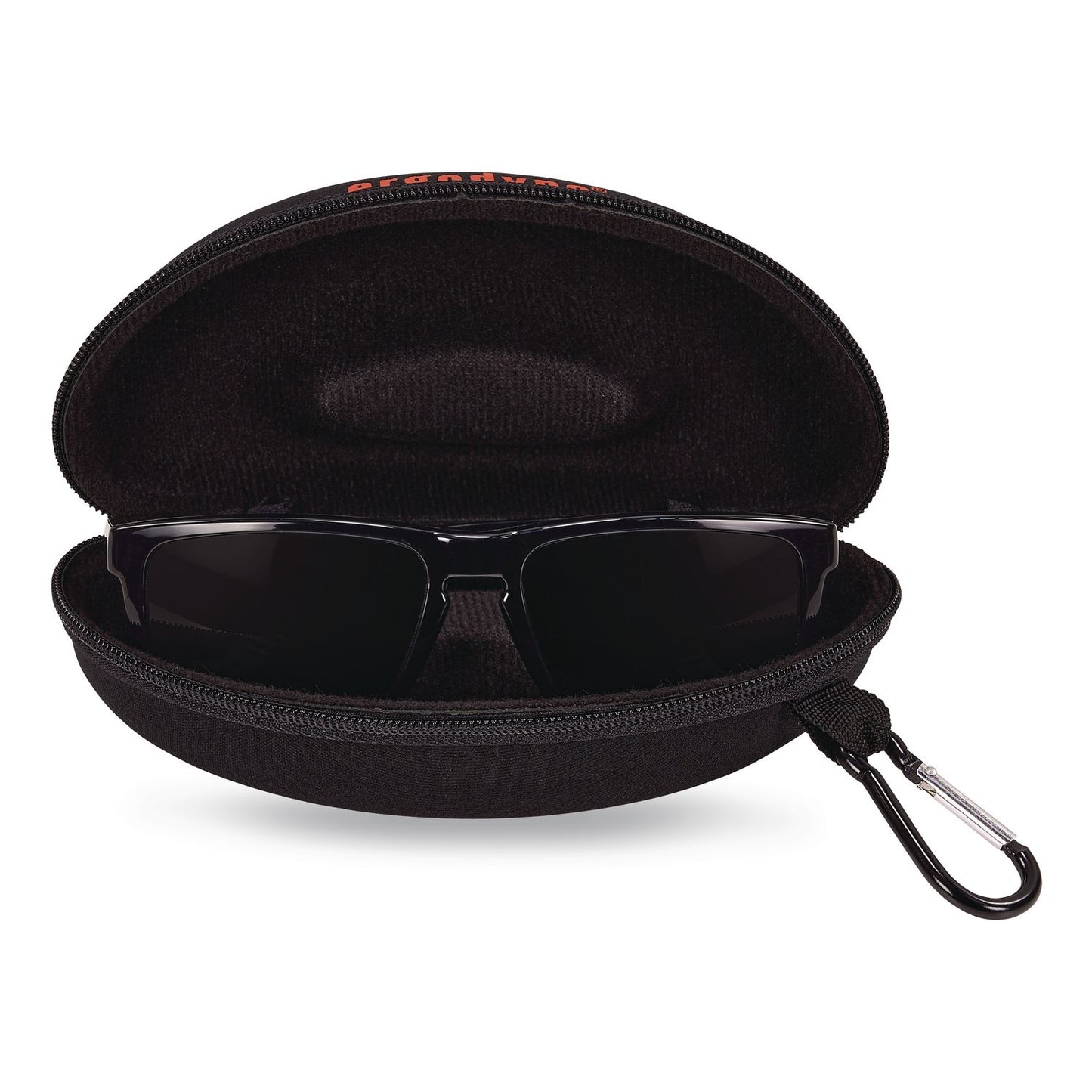 ergodyne® Skullerz 3226 Zippered Hard Case with Carabiner, 6.3" x 2.95" x 2.56", Black (EGO19226)