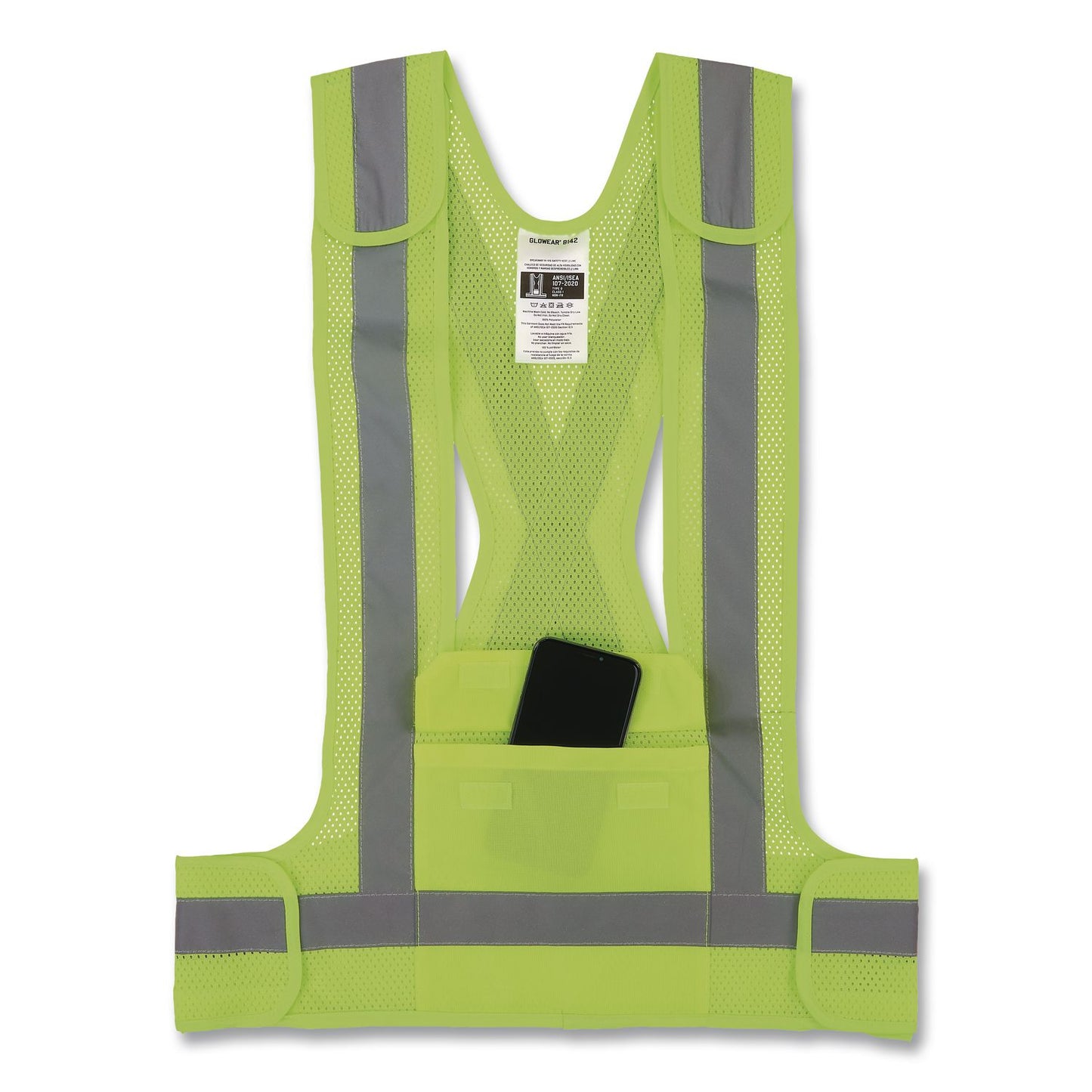 ergodyne® GloWear 8142BA Type O Class 1 Breakaway Hi-Vis Safety Vest, Polyester, Large/X-Large, Lime (EGO27021)