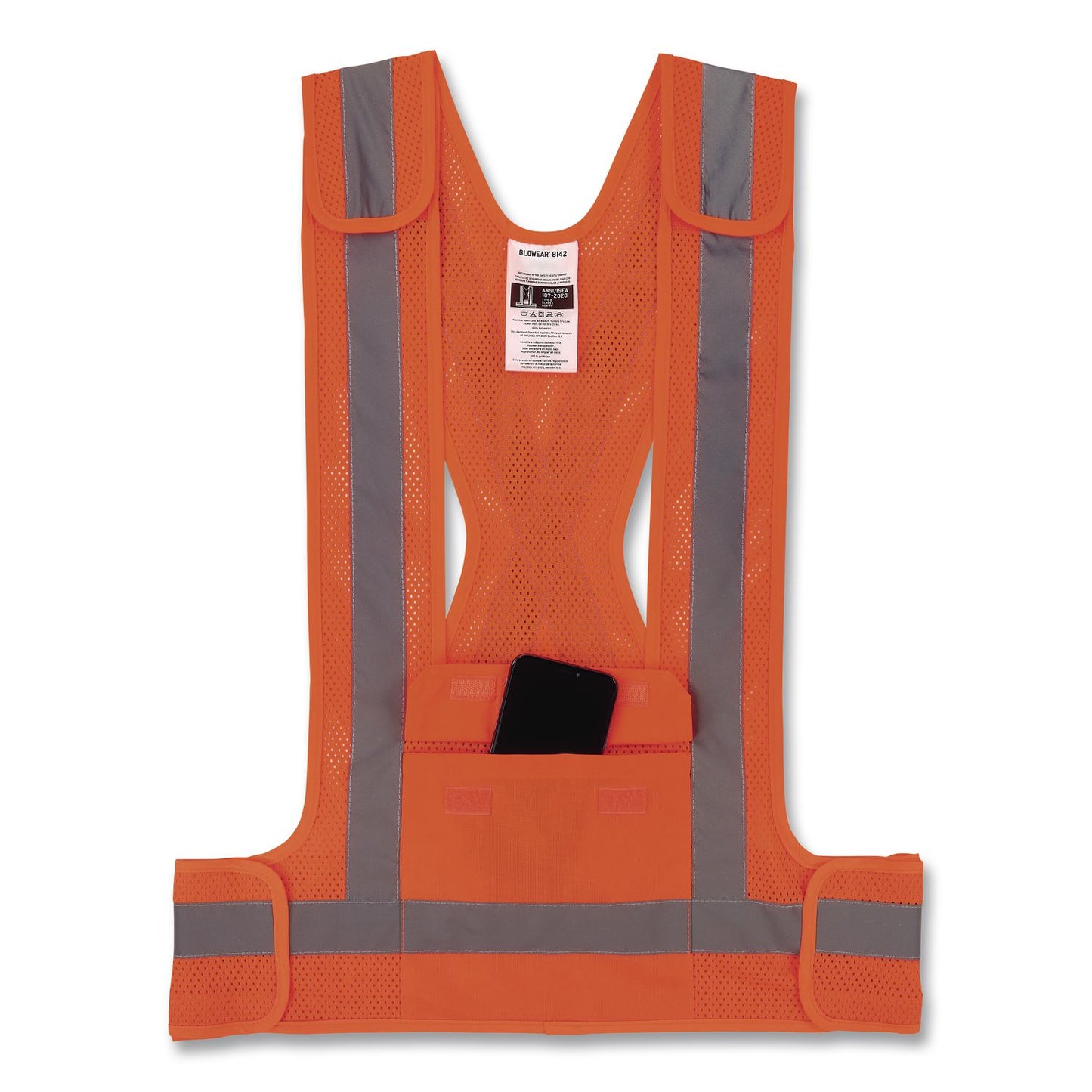 ergodyne® GloWear 8142BA Type O Class 1 Breakaway Hi-Vis Safety Vest, Polyester, Small/Medium, Orange (EGO27022)